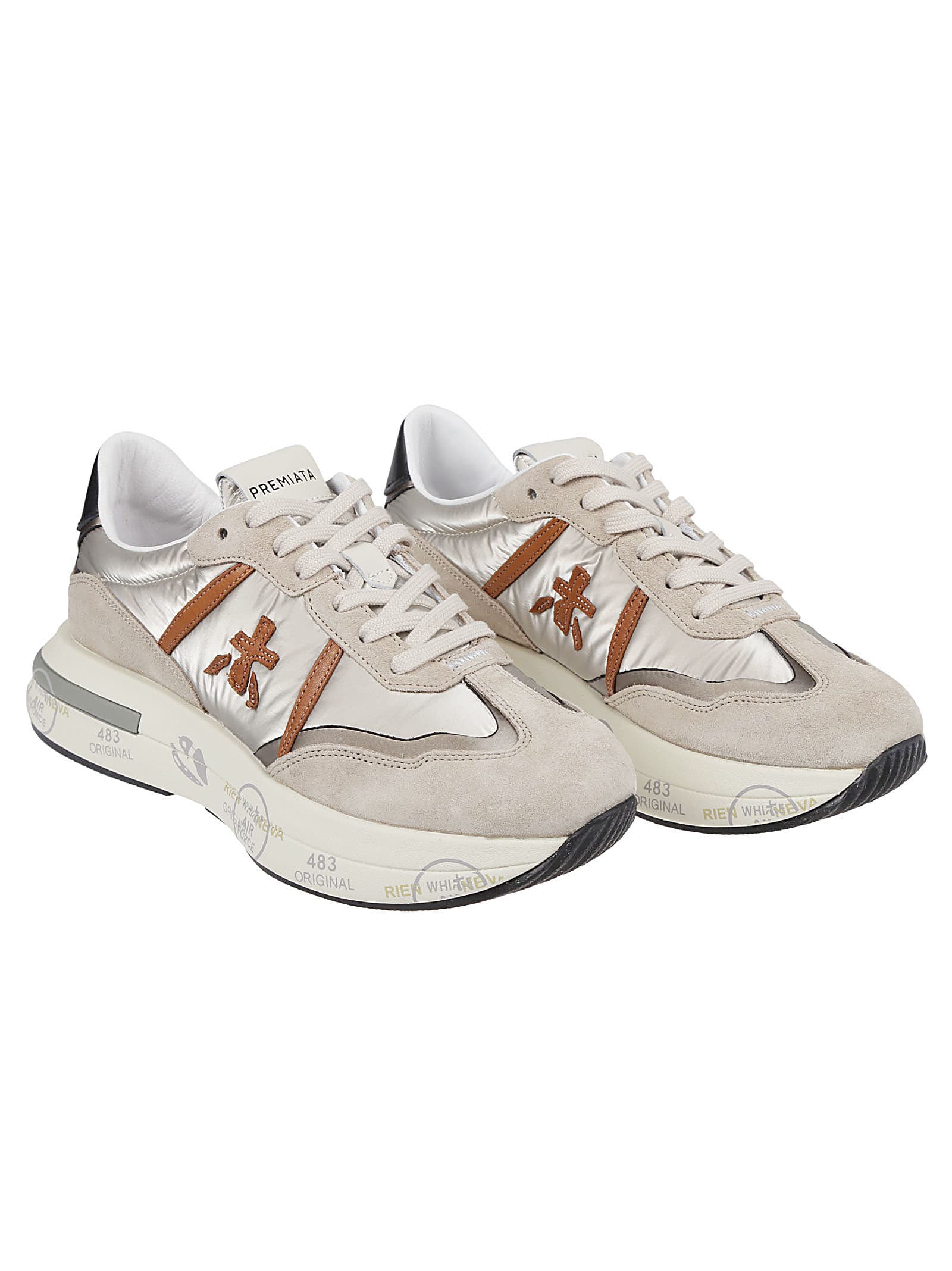 Shop Premiata Cassie Sneakers In Taupe