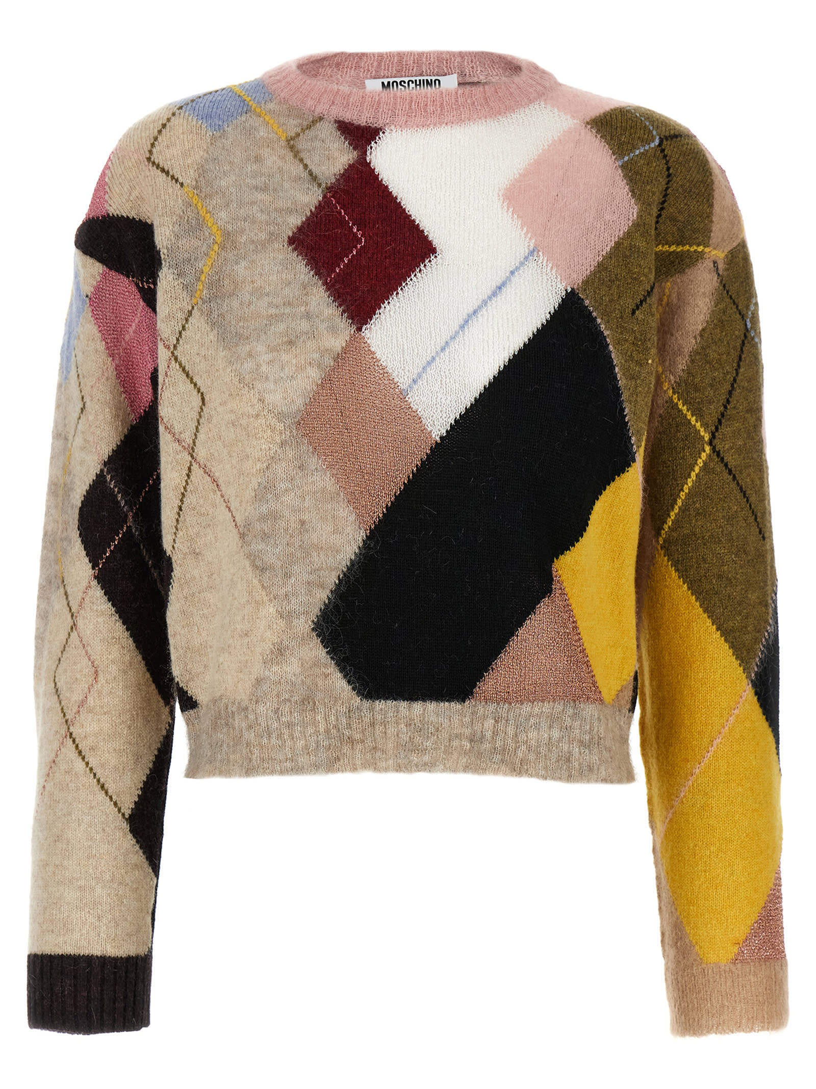 Moschino Knitwear Crew Neck Long Sleeves Soft Texture In Multi
