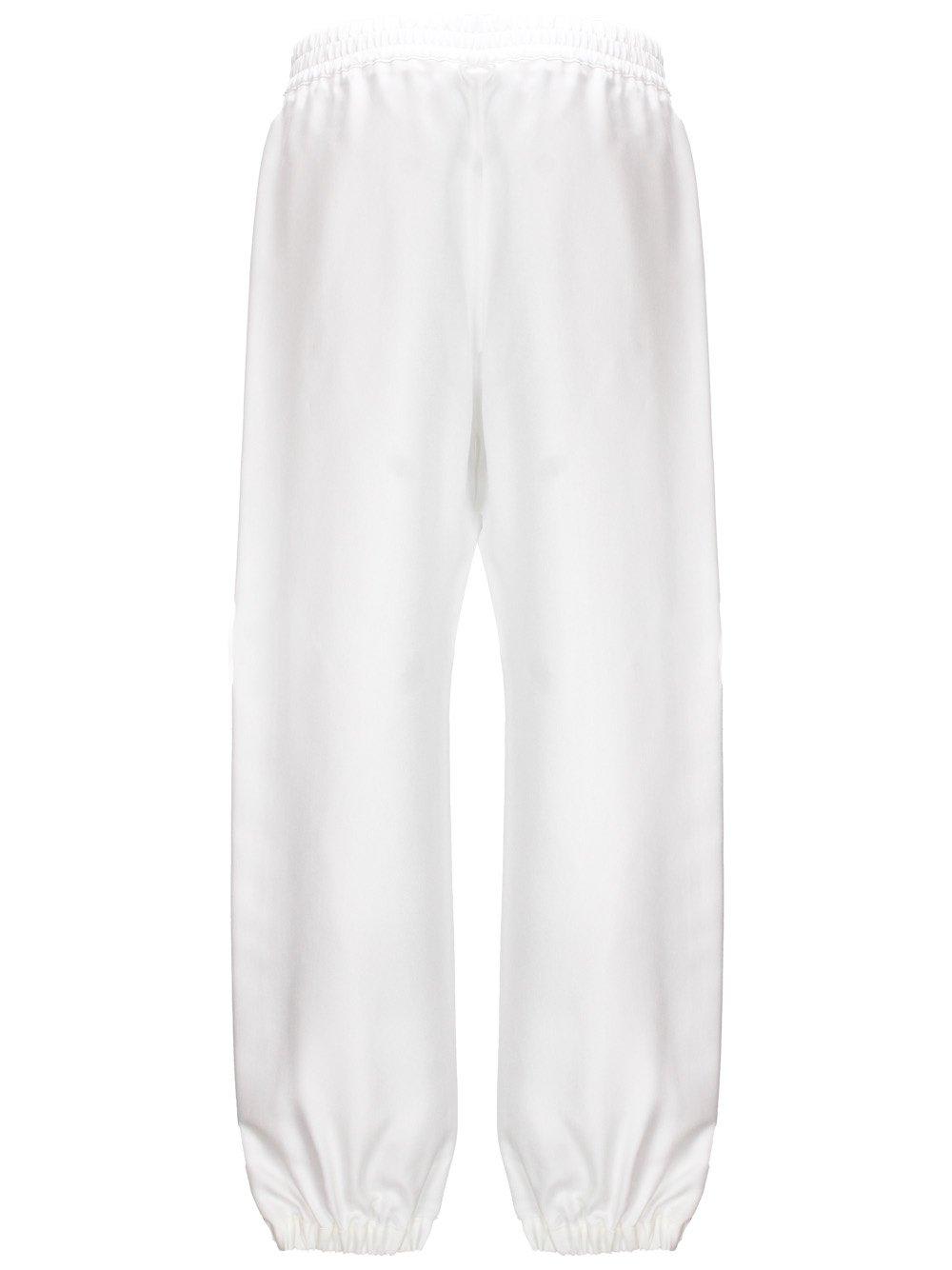 Shop Moncler Side Striped Trousers In White