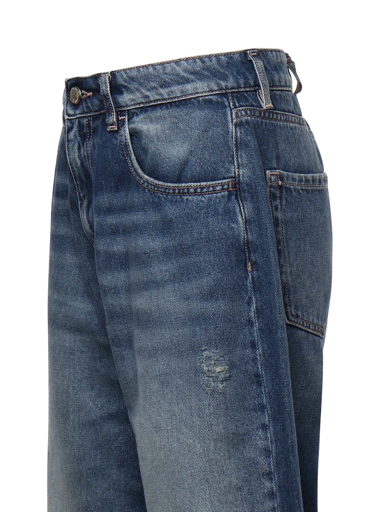 Icon Denim Poppy Blue Jeans With Medium Rise And Logo Patch On The Rear In Denim Woman In Blue