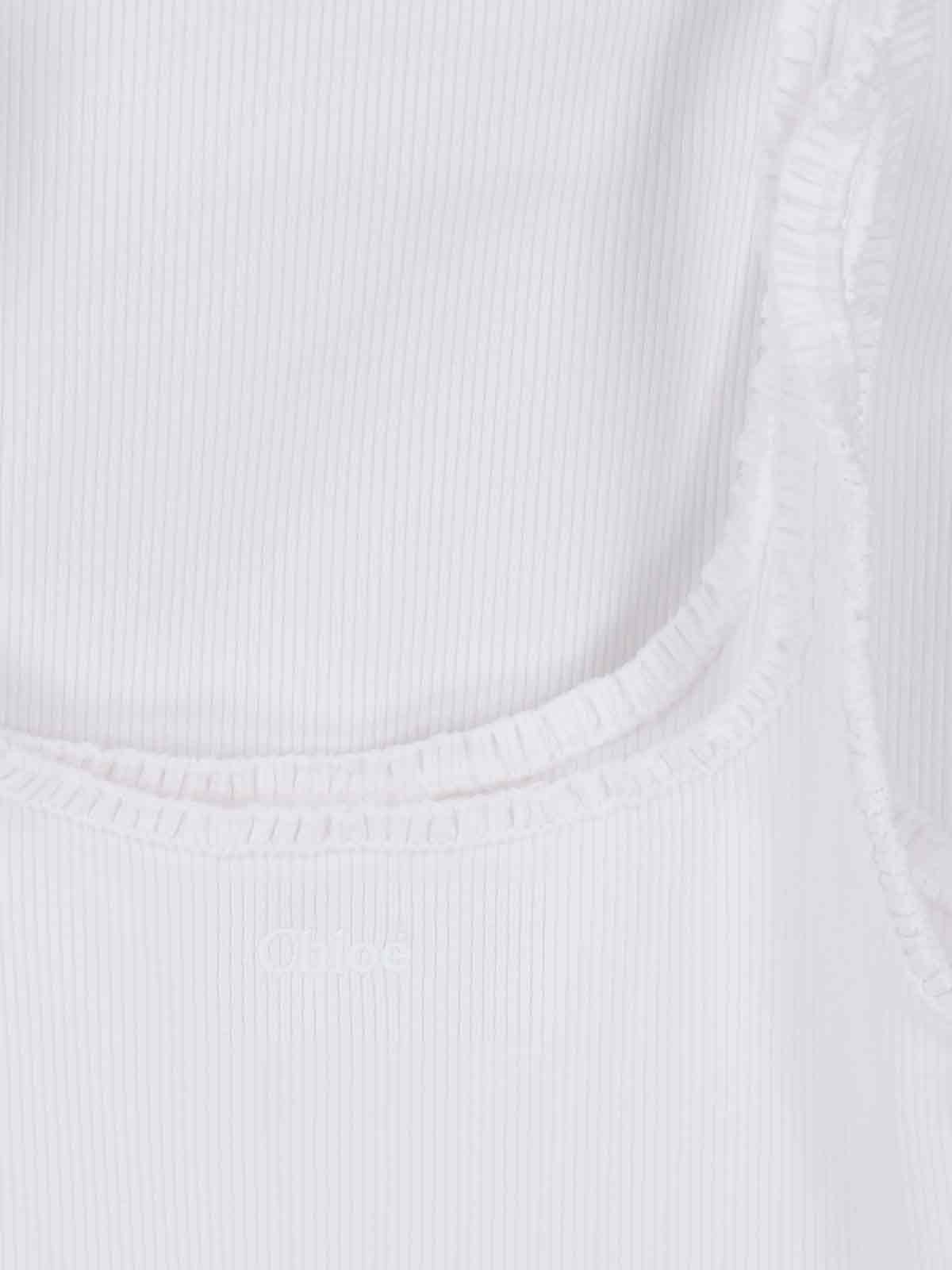 Chloé Ribbed Tank Dress In White