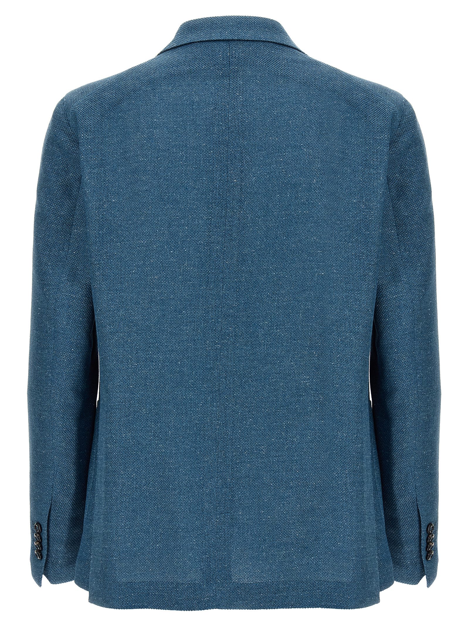 Tagliatore 'montecarlo' Blazer In Textured Fabric In Blue