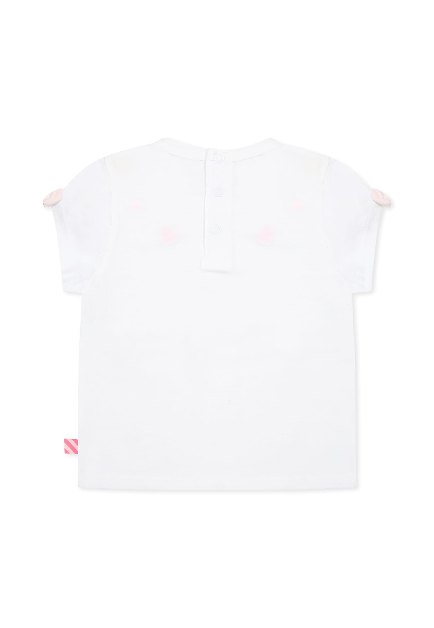 Billieblush White T-shirt For Baby Girl With Hearts And Flowers In White