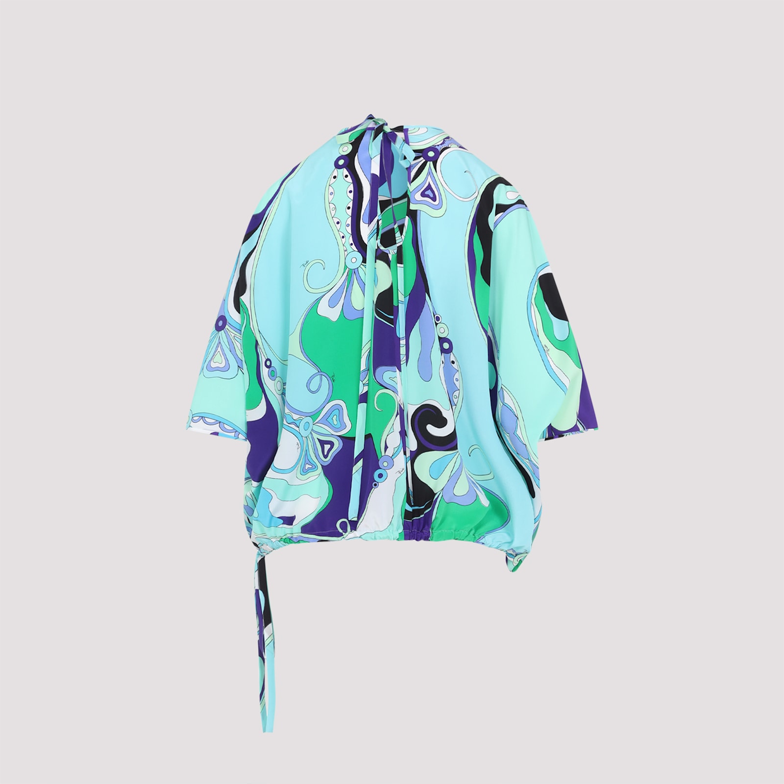 Pucci Orchidee Green And Lilac Silk Blouse