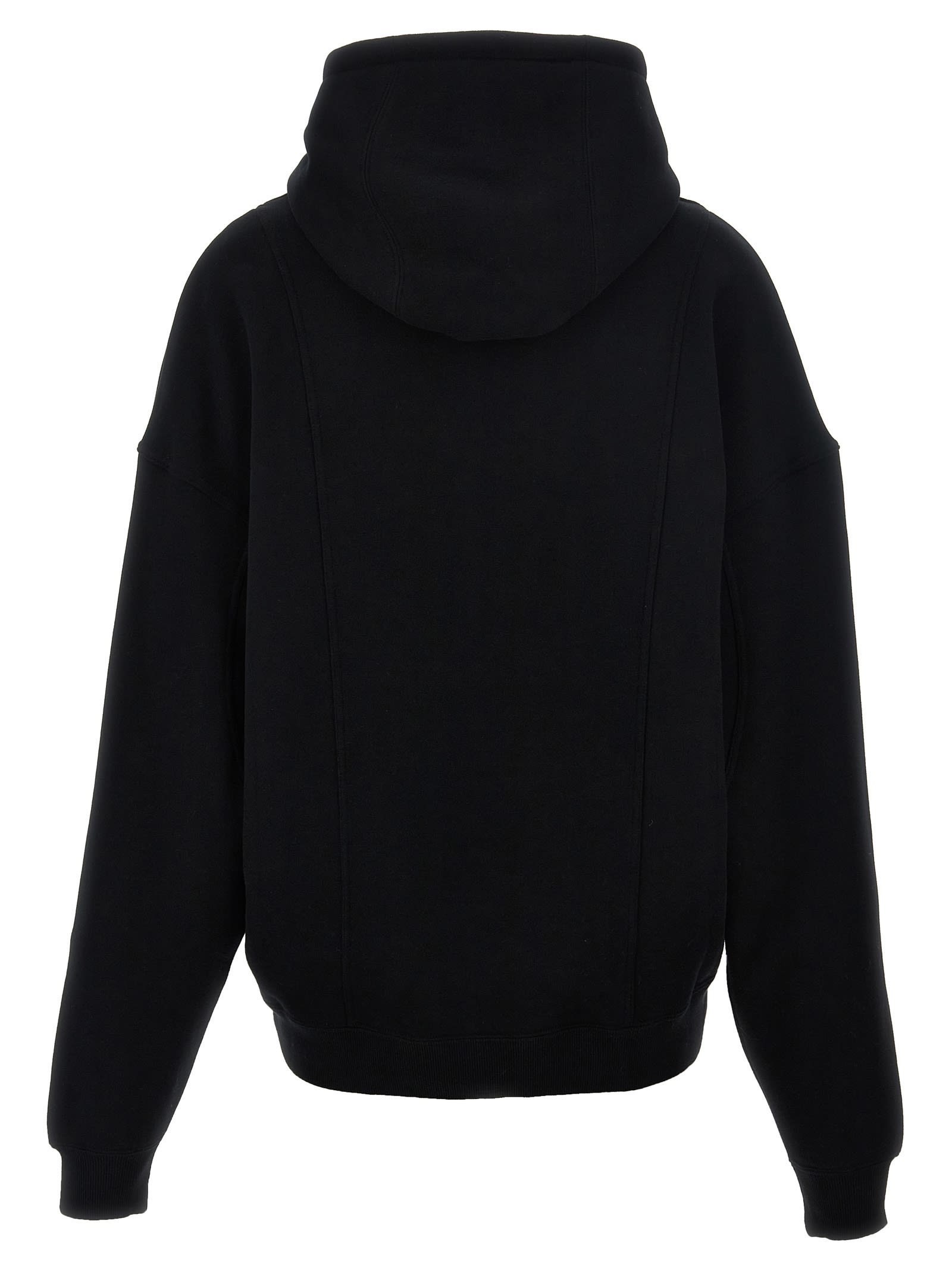 Shop Saint Laurent Camionneur Molleton Hoodie In Black