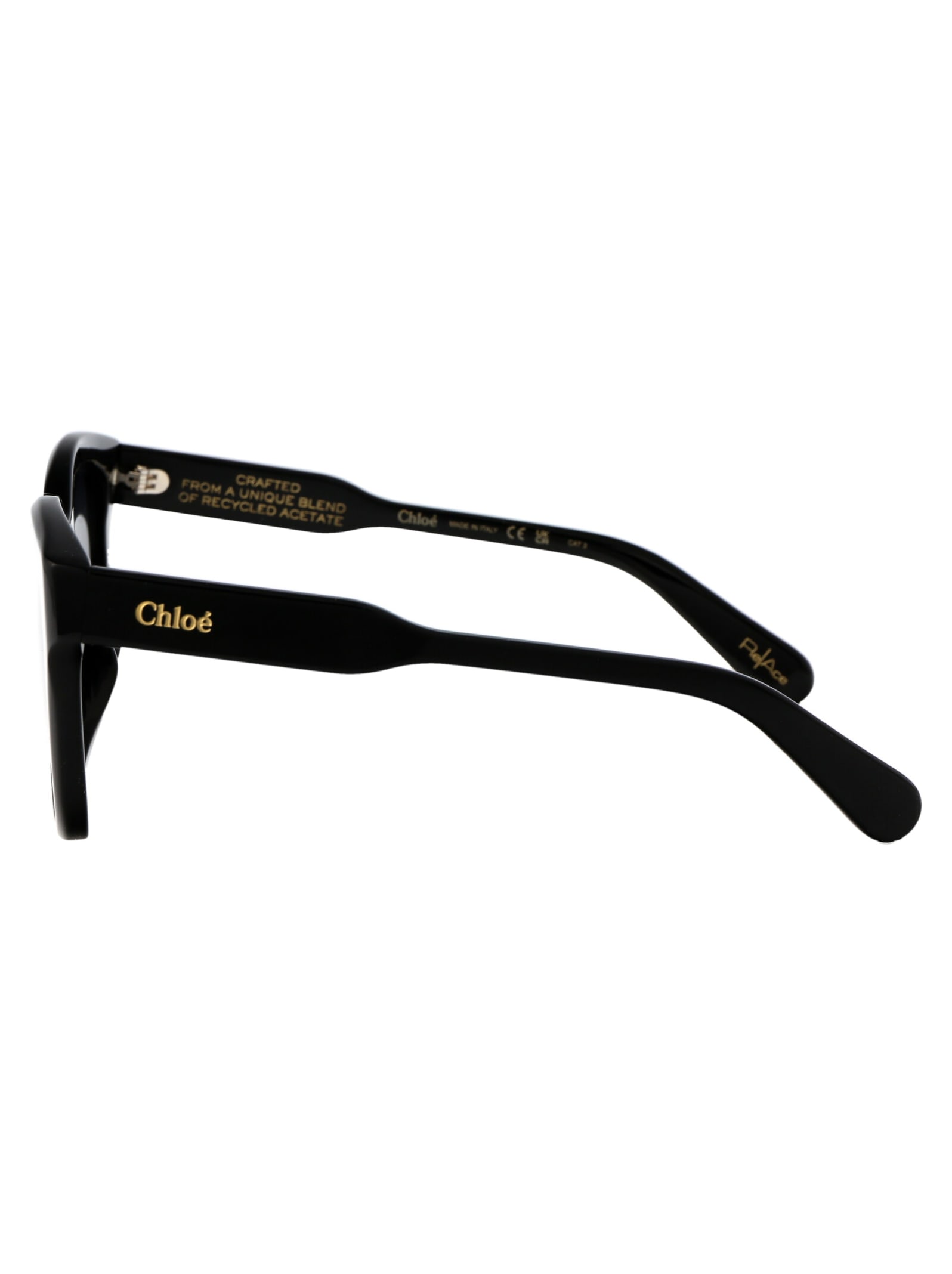 Chloé Chloe Sunglasses Ch0194 Sk 001 In 001 Black Black Grey