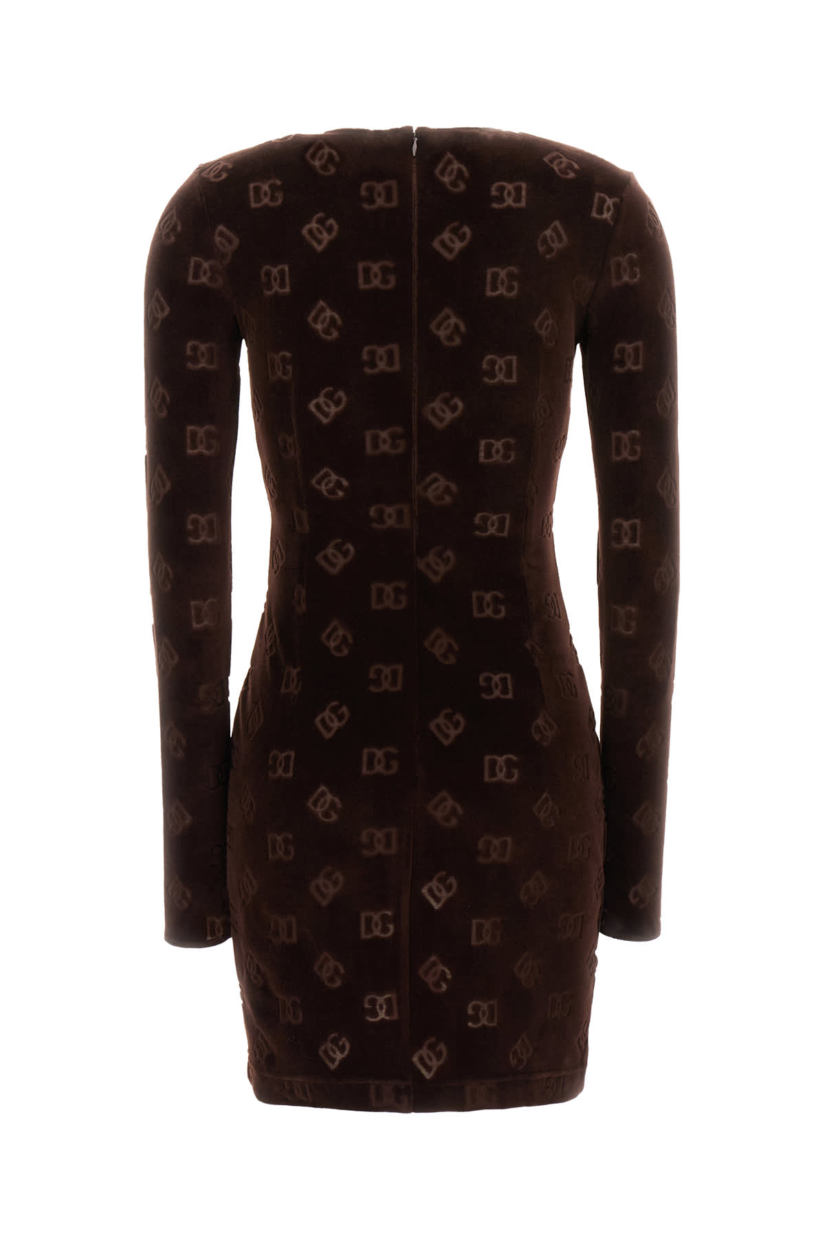 Shop Dolce & Gabbana Chocolate Chenille Dress In M0023