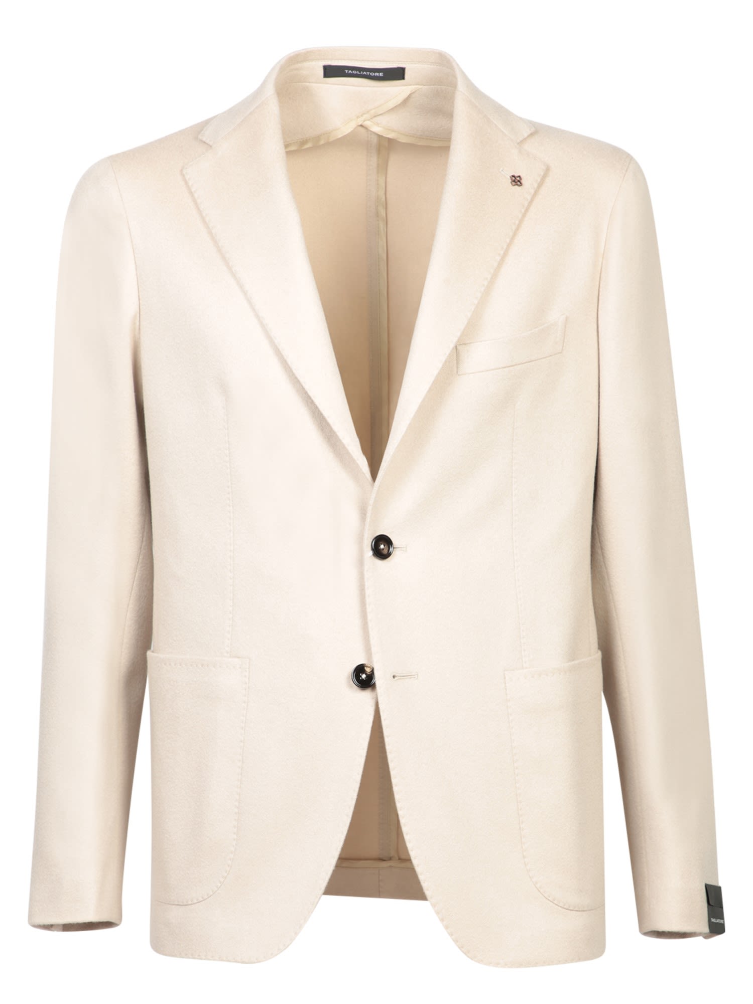 Shop Tagliatore Ivory Cashmere Jacket In White