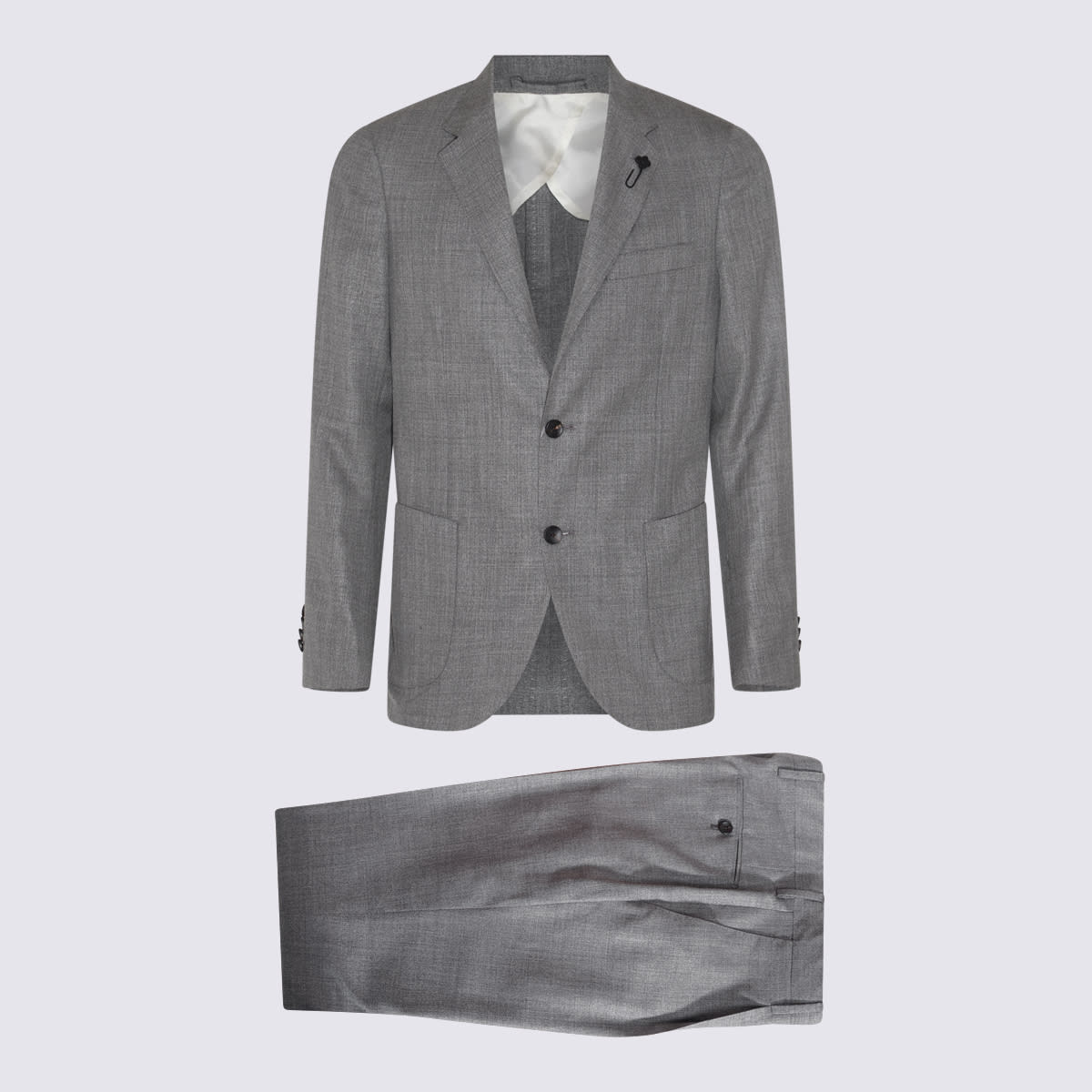 Shop Lardini Grey Wool Suits