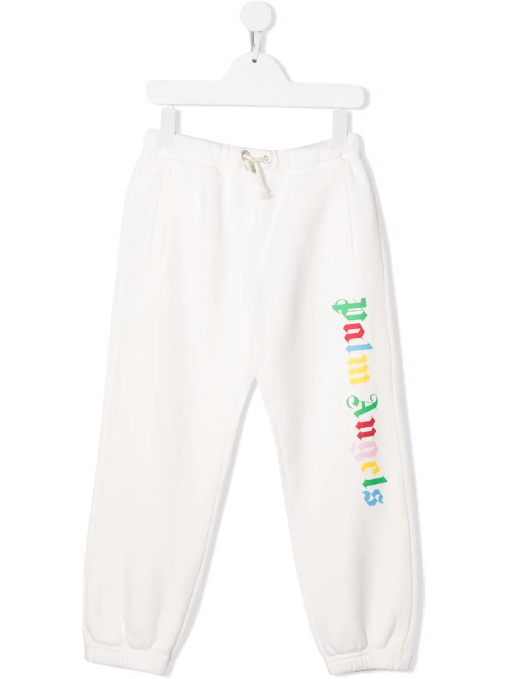 Palm Angels Kids White Joggers With Multicolored Logo