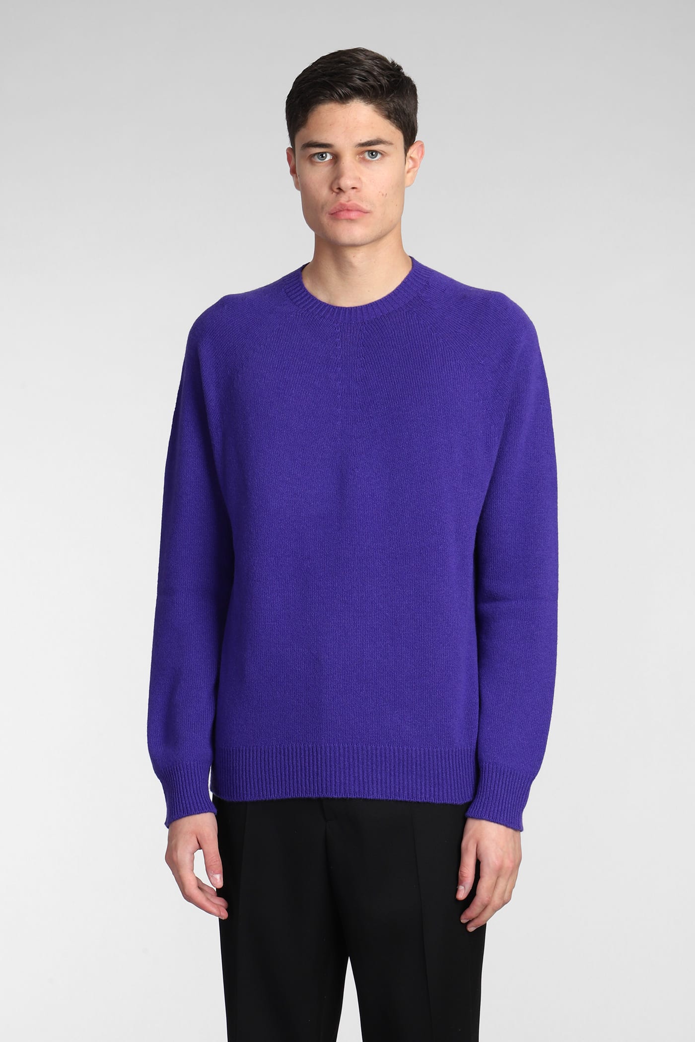 Knitwear In Viola Cashmere And Wool