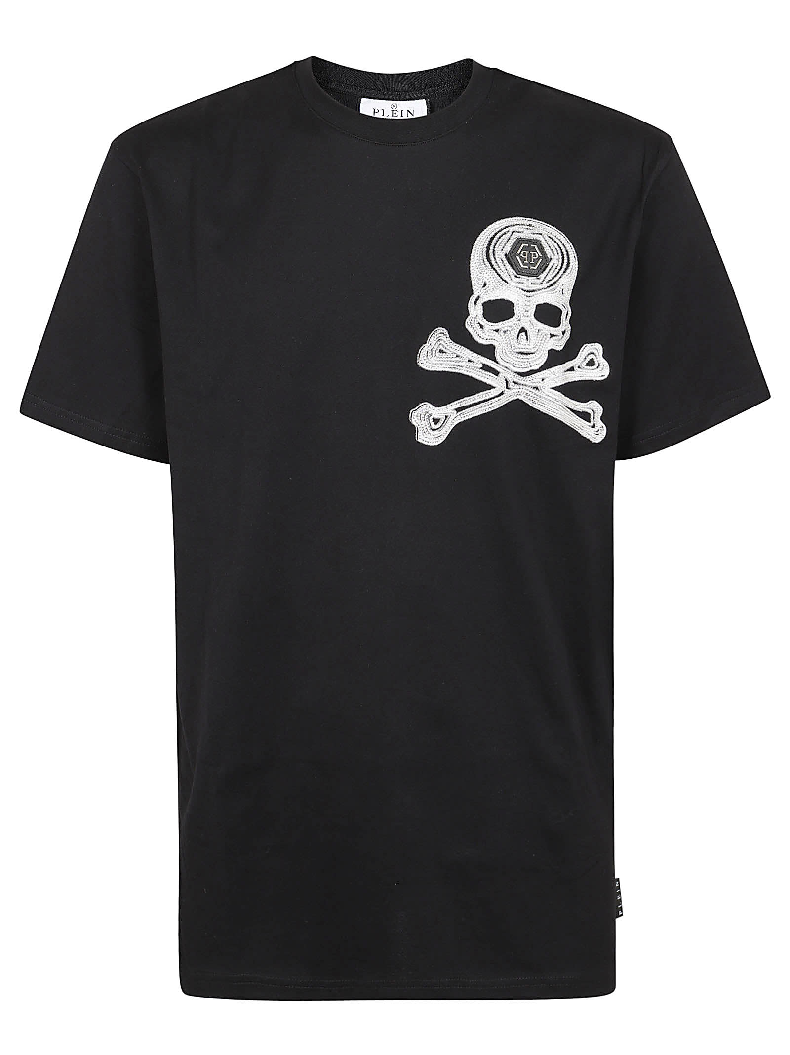 Shop Philipp Plein T-shirt Round Neck Ss With Cry In Black White