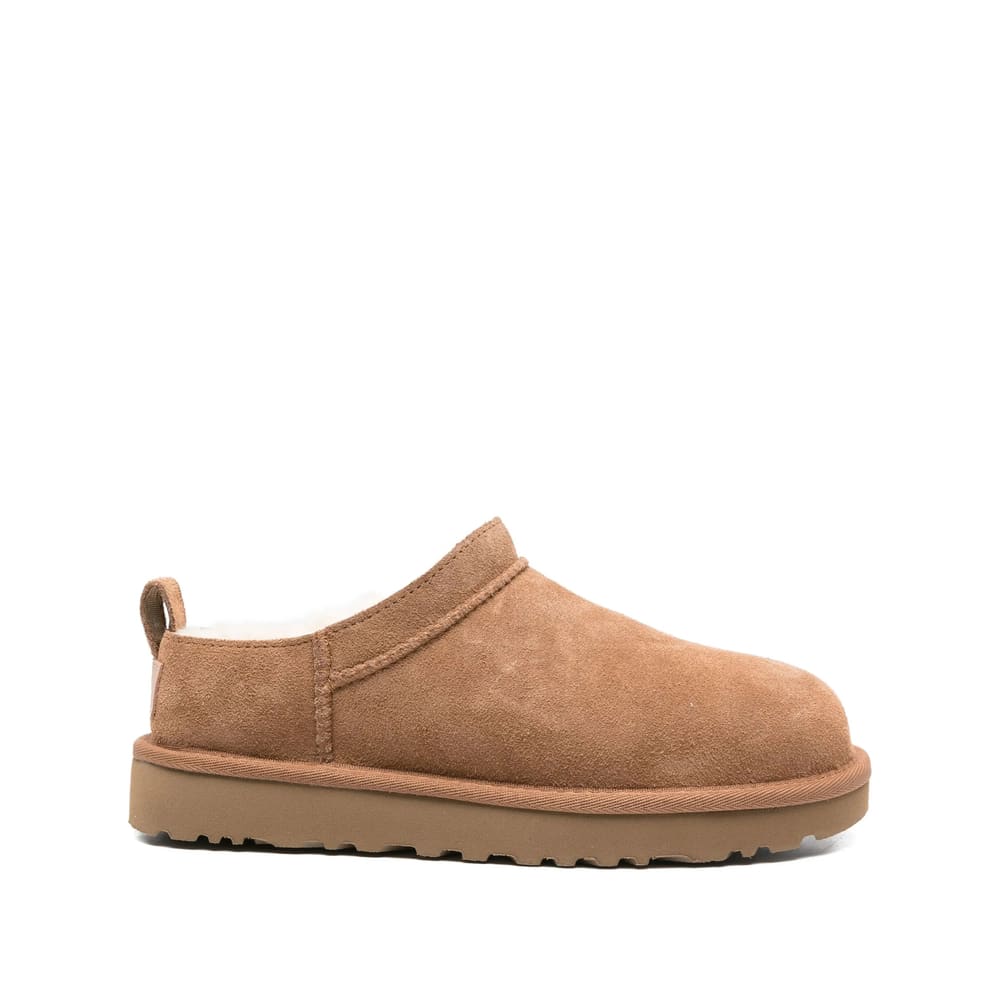 Ugg Soft Suede Mule With Lambskin Lining In Multi