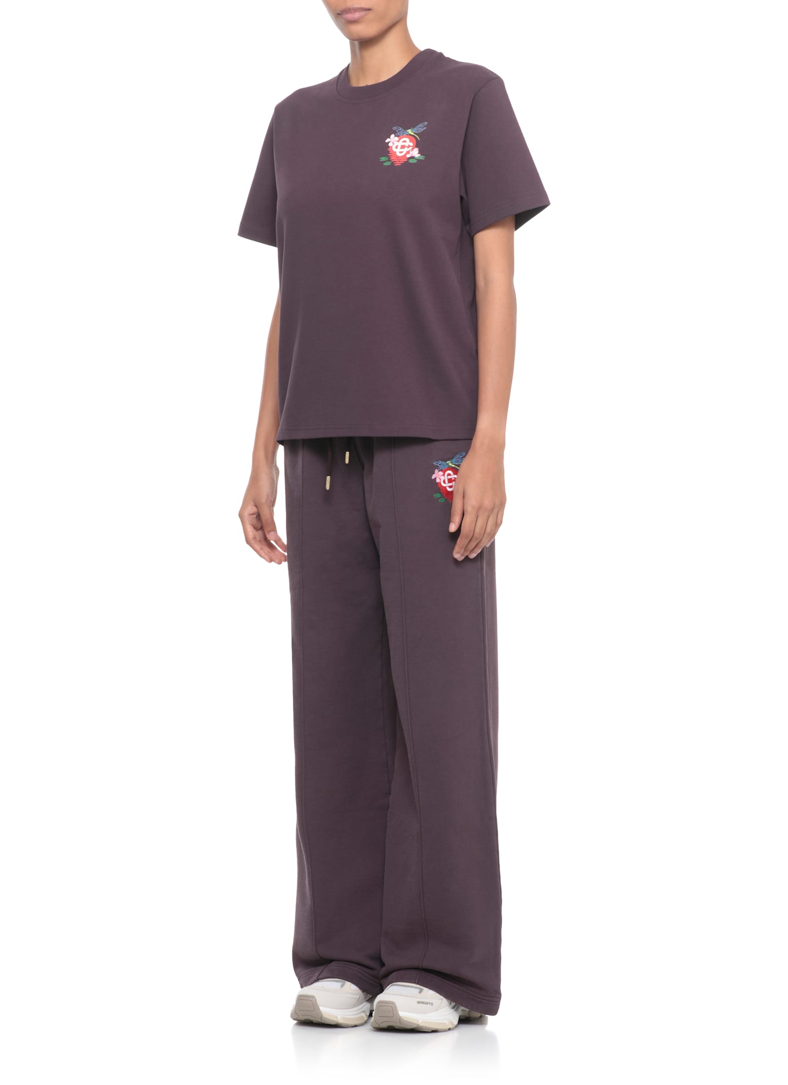 Casablanca Crew Neck Graphic Print T-shirt In Purple
