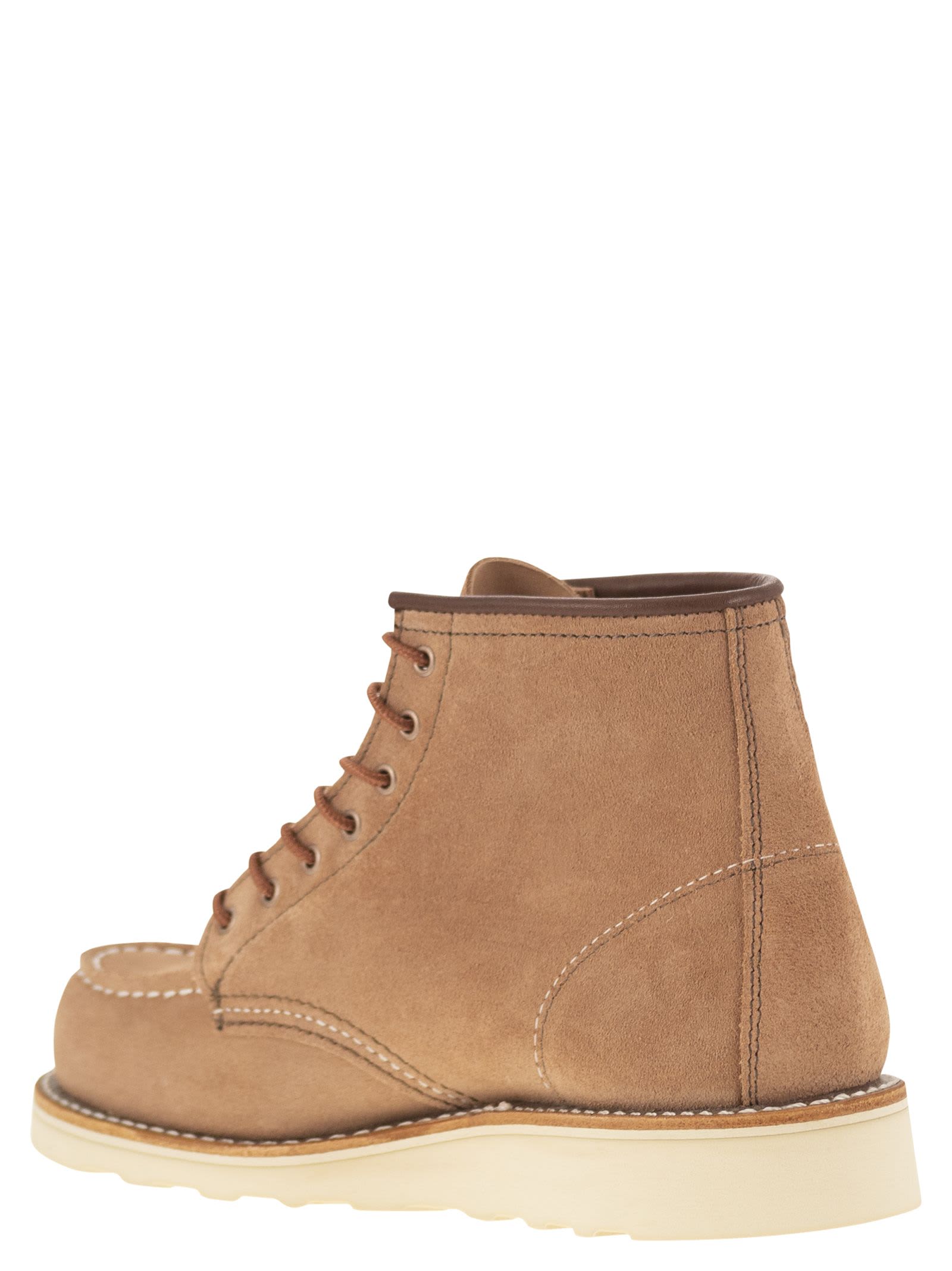 Shop Red Wing Classic Moc - Suede Ankle Boot In Beige