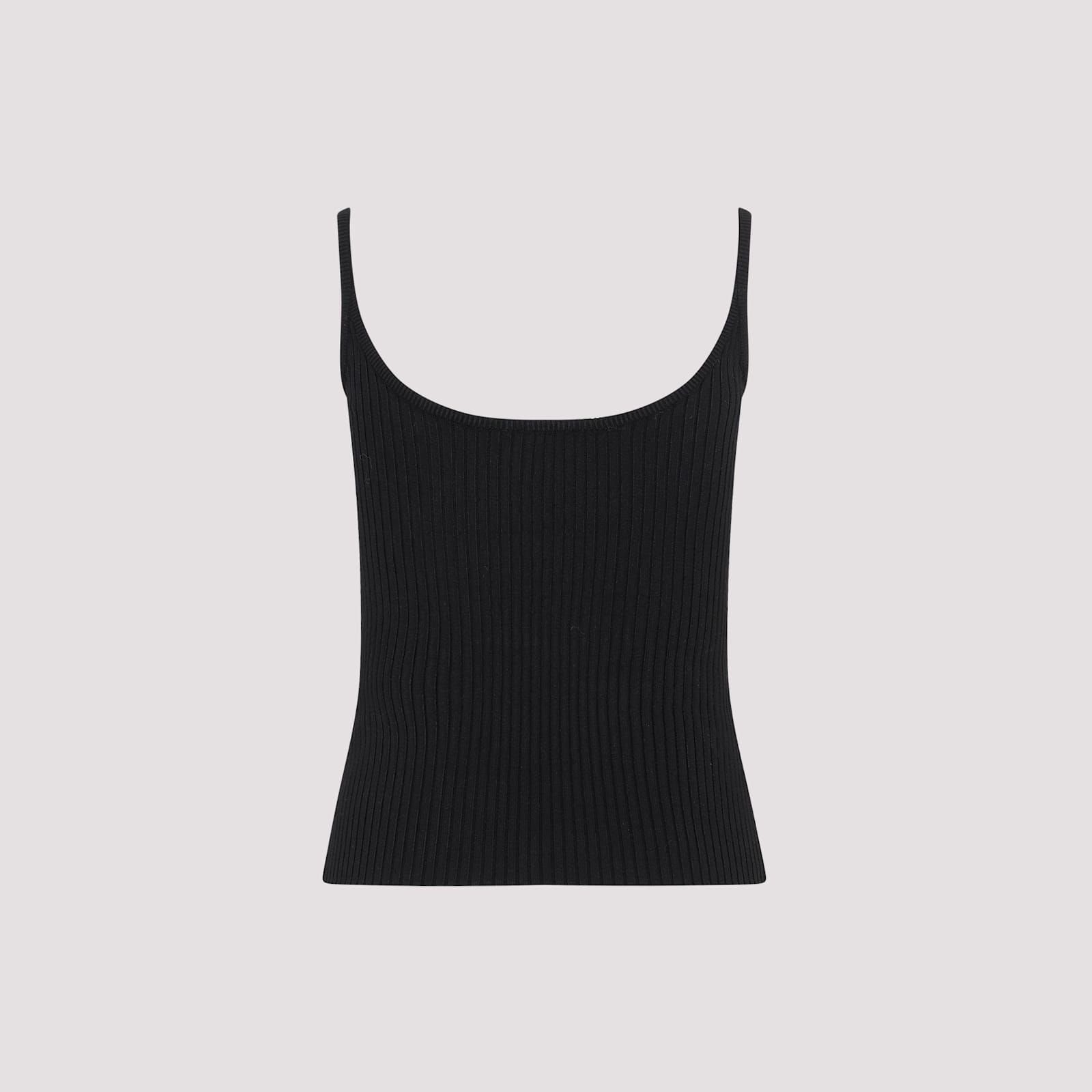 Courrèges Rib Knit Tank Top In Black