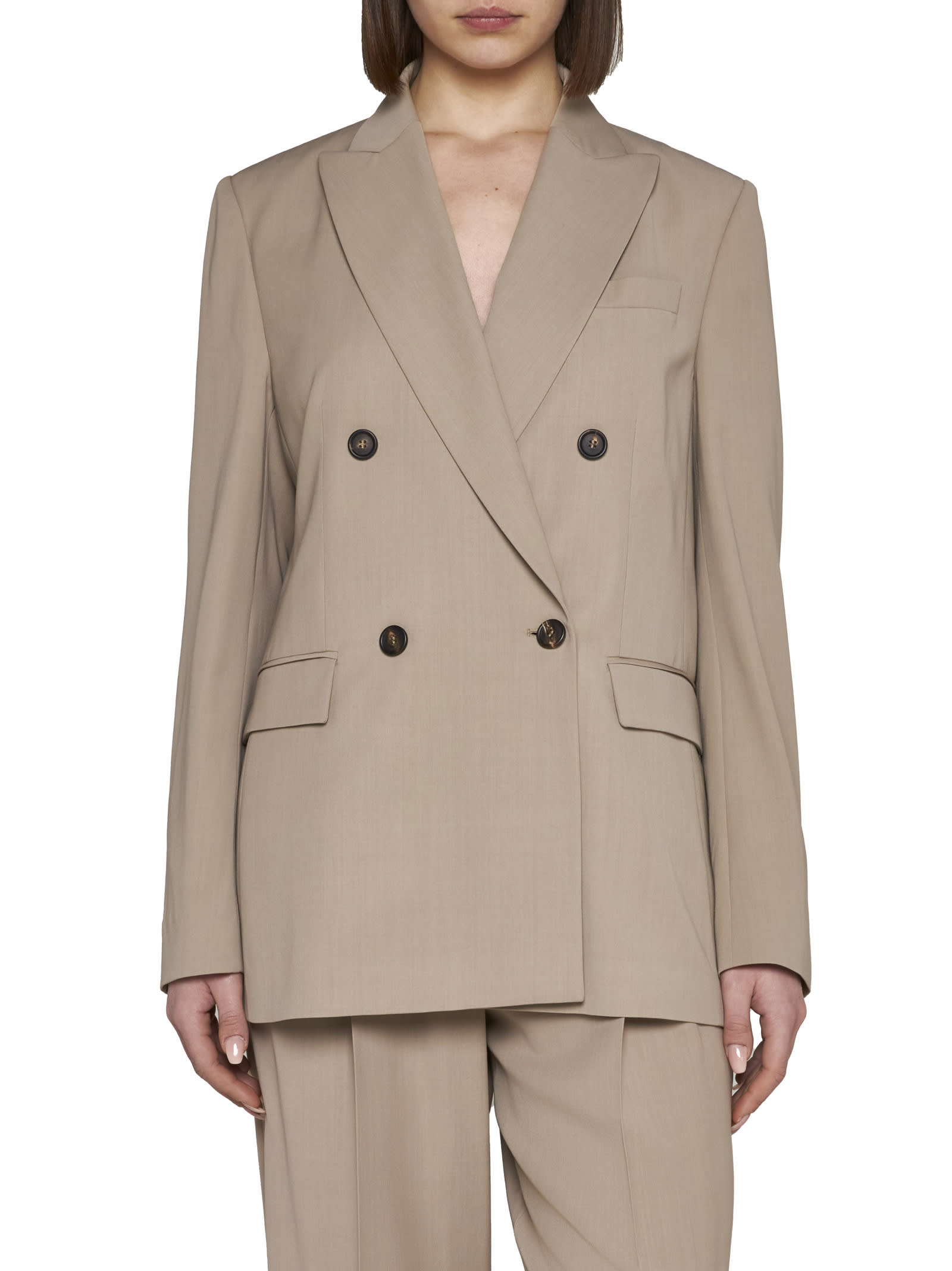 Brunello Cucinelli Blazer In Dark Beige