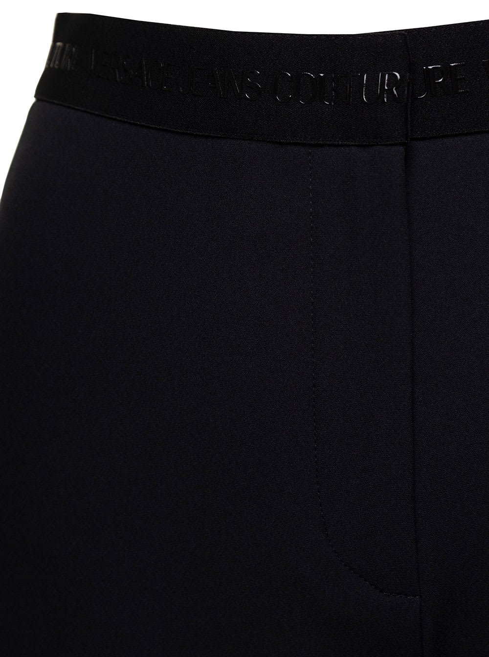 Versace Jeans Couture Black Flared Leggings In Black
