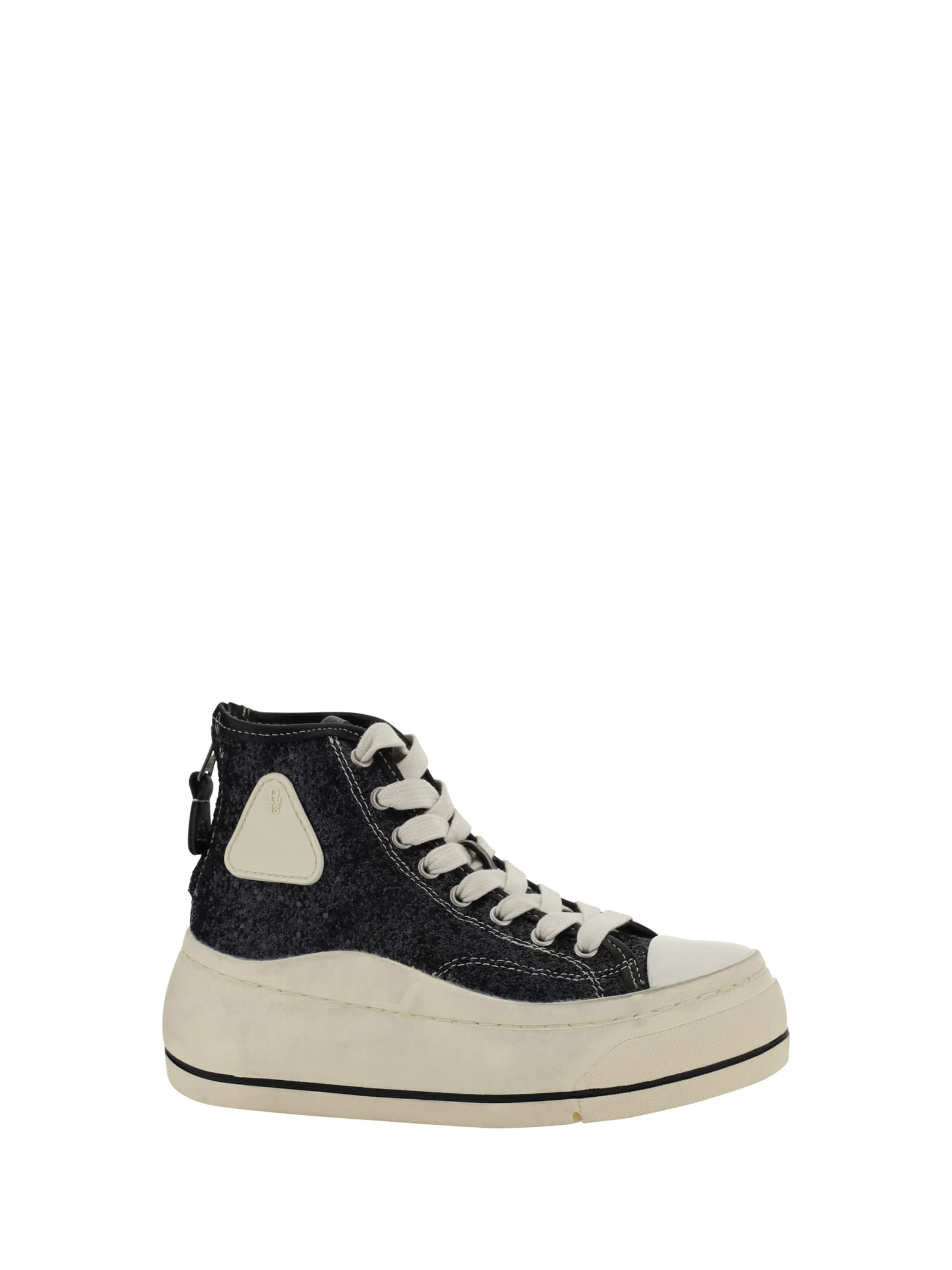 Shop R13 Kurt Sneakers In Black Sparkle