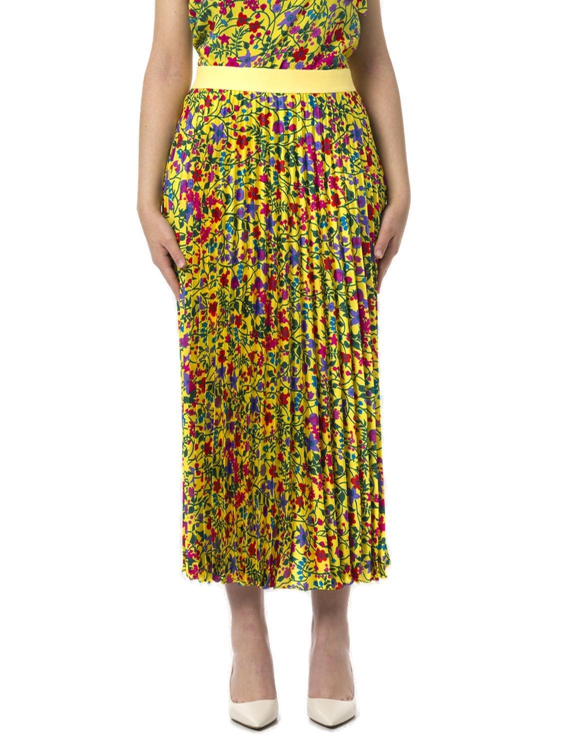 Shop Weekend Max Mara All-over Floral Printed Pleated Skirt