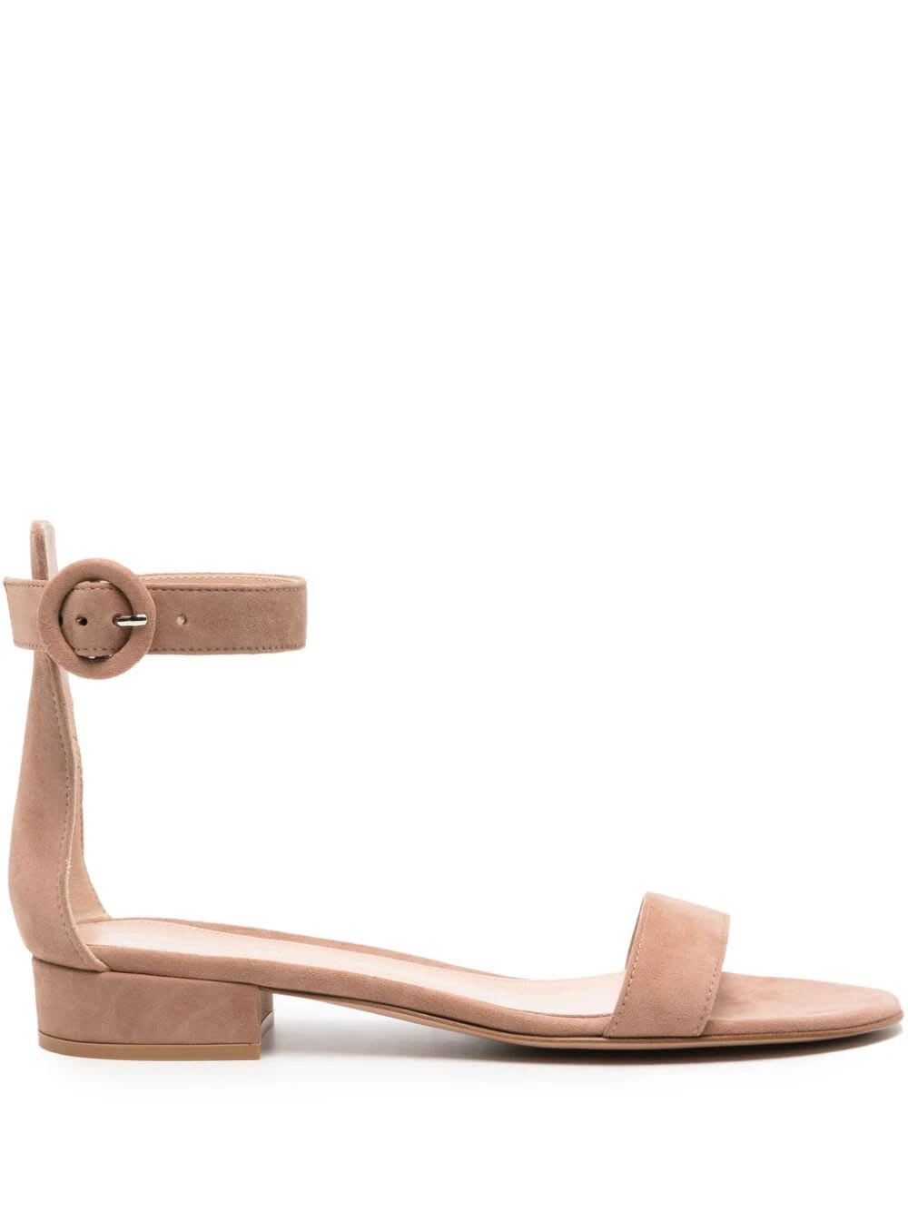 Shop Gianvito Rossi Portofino Suede Decollete In Praline