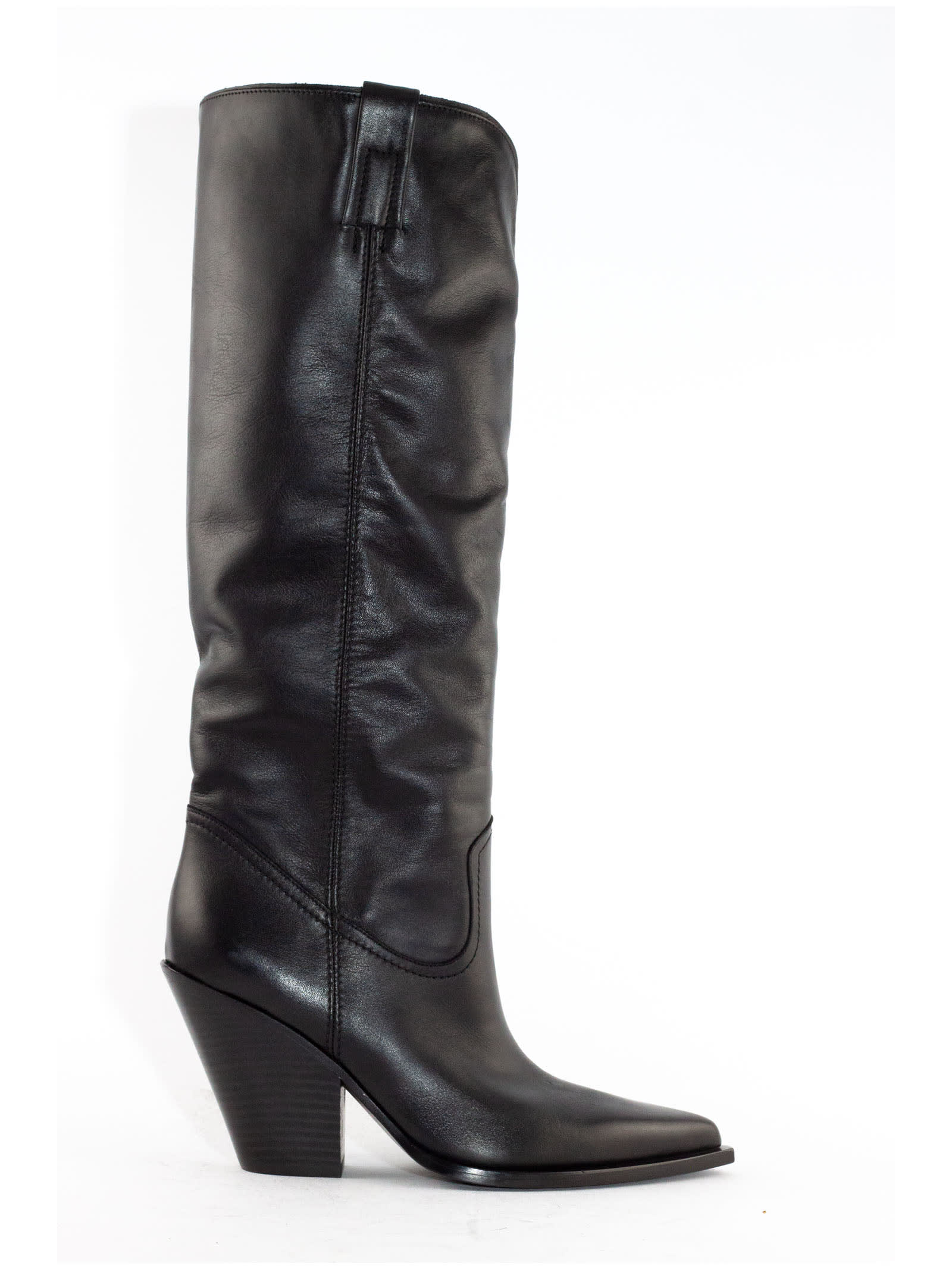 Black Leather High Boot