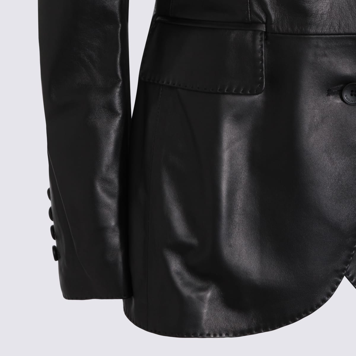 Tagliatore Single Breasted Blazer Notched Lapels Pockets In Black