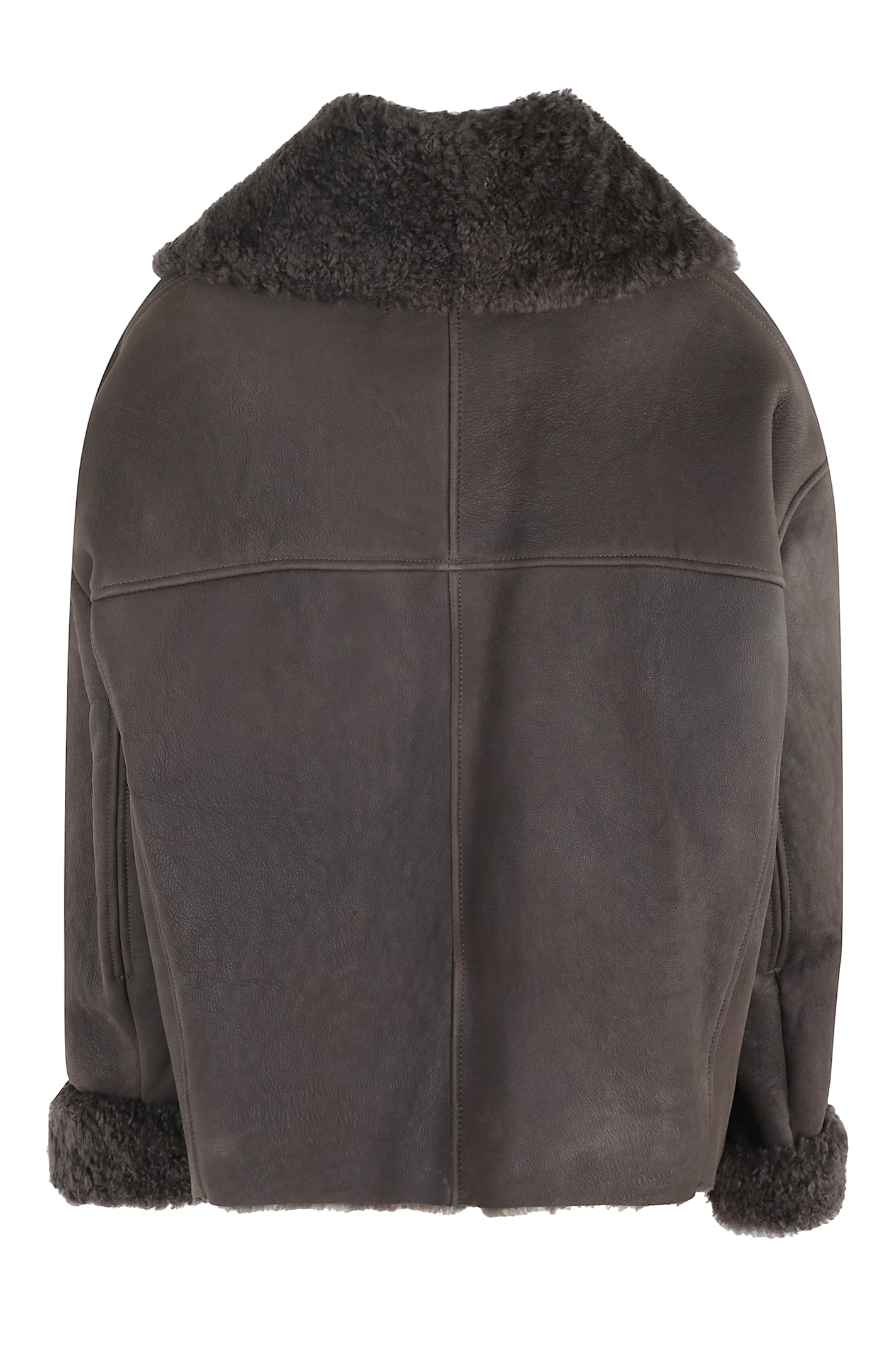 Remain Birger Christensen Shearling Bomber Jacket In Brown