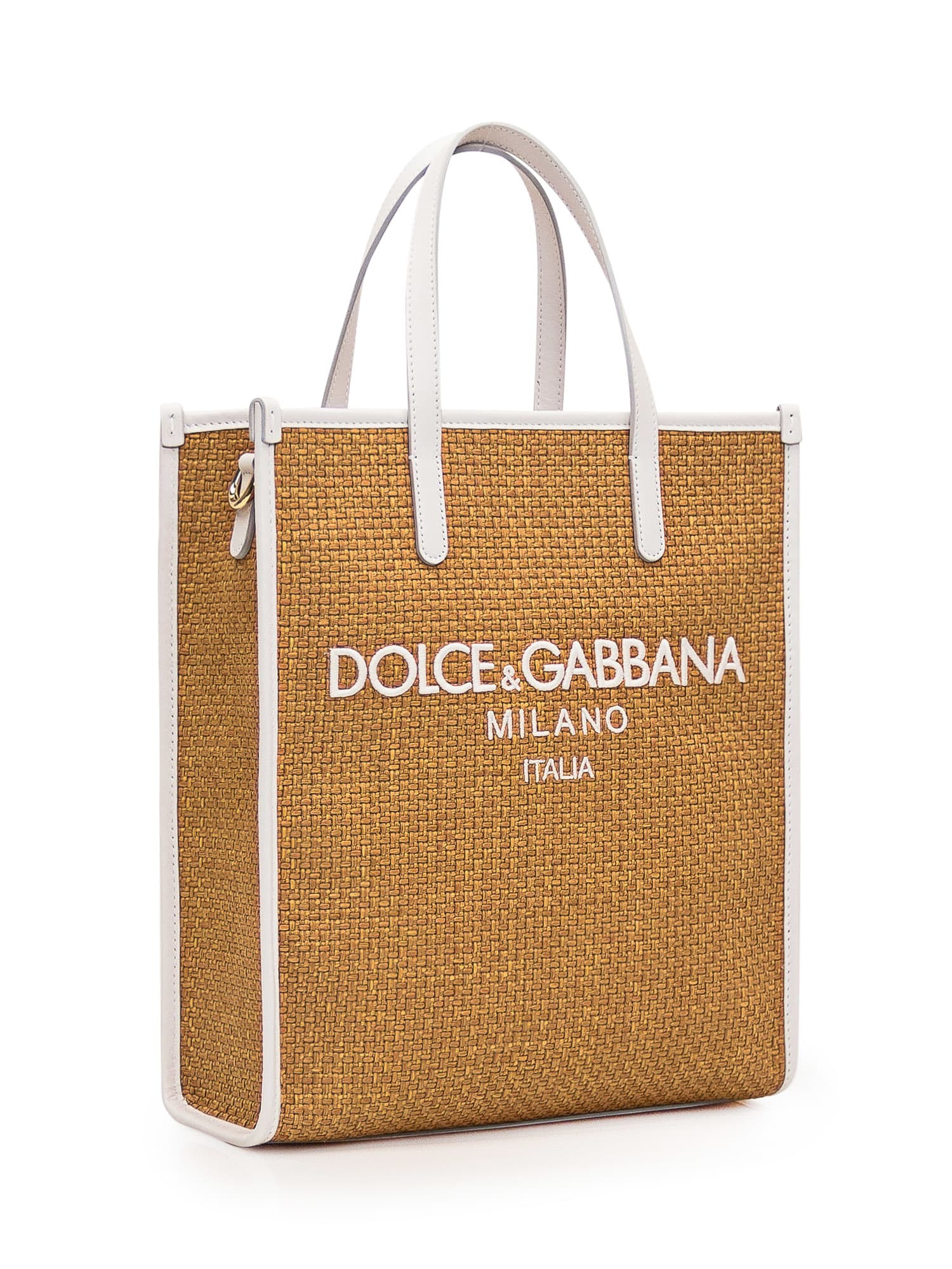 Shop Dolce & Gabbana Shopping Bag In Miele/latte