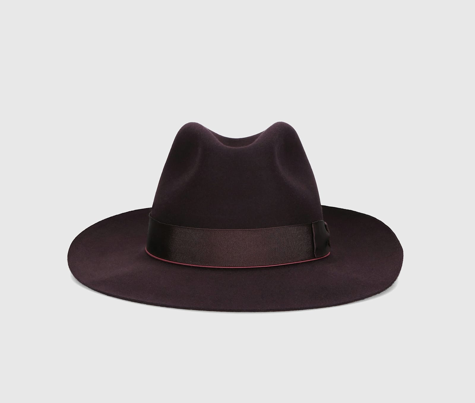 Shop Borsalino Amedeo S.q. Felt Wide Brim In Dark Purple, Tone On Tone Hatband