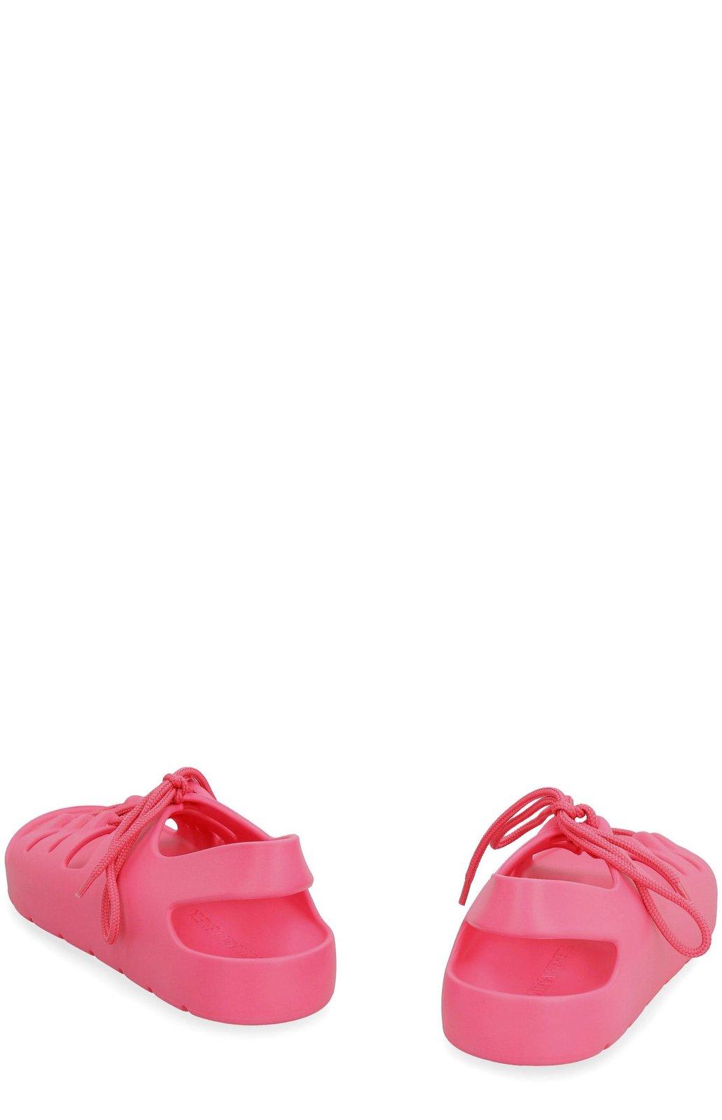 Shop Bottega Veneta Jelly Lace-up Slingback Sandals In Pink
