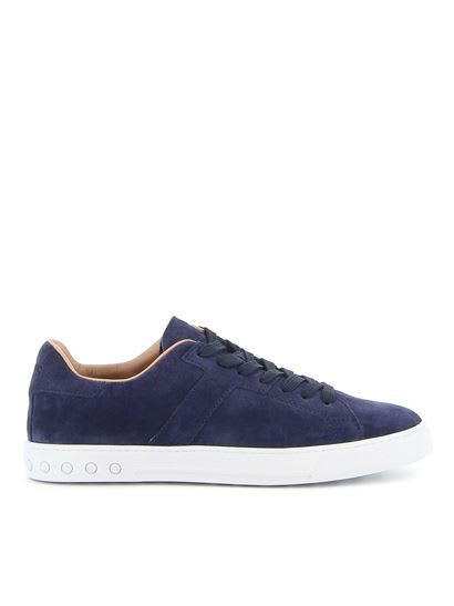 Tods Suede Lace-up Sneakers In Blue
