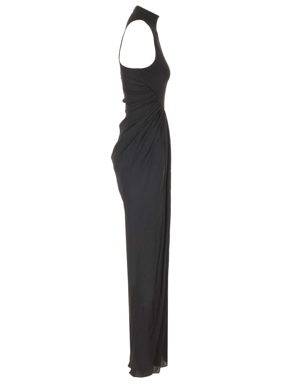 Shop Alaïa Draped Dress In Black