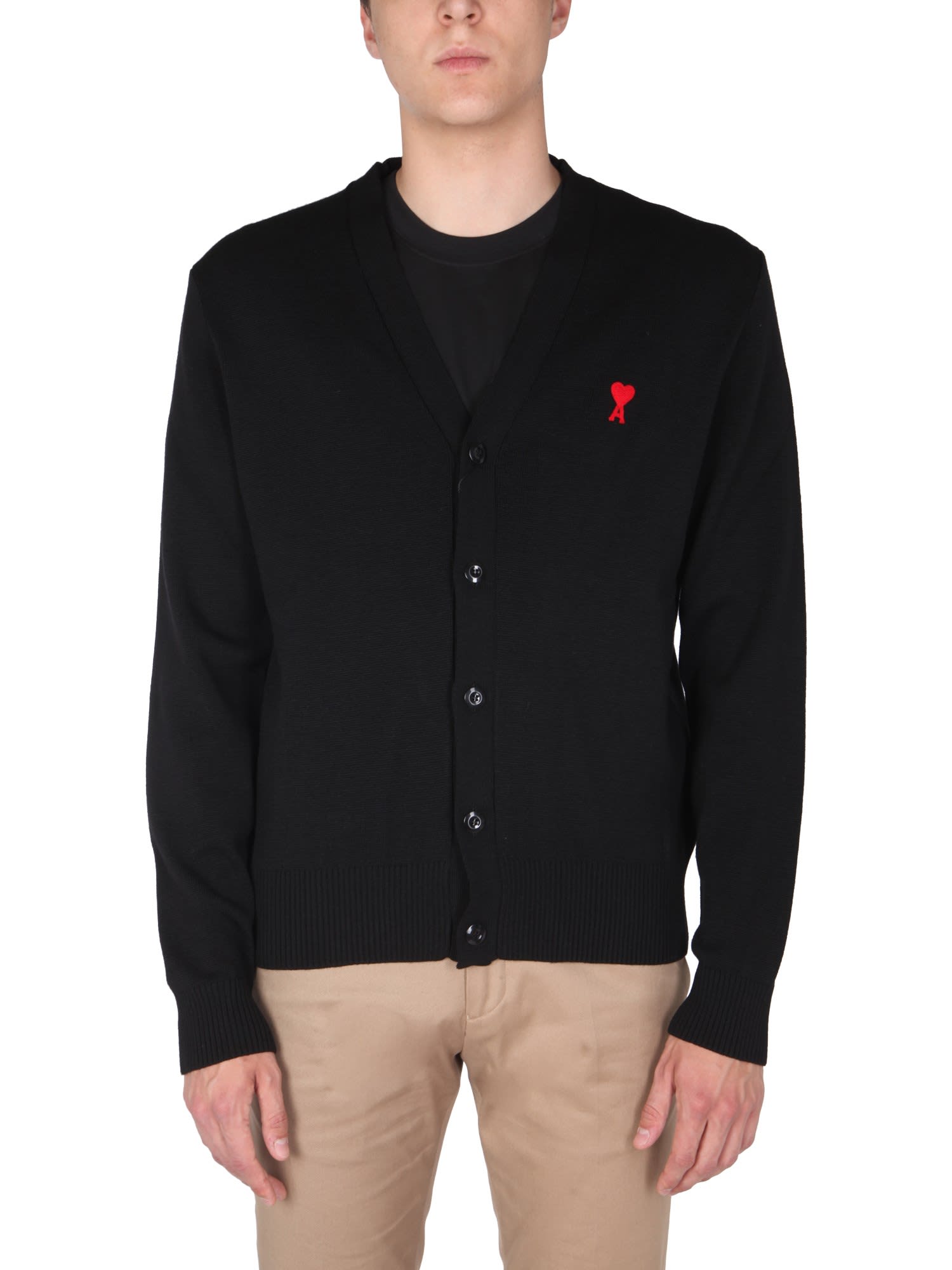 Ami Alexandre Mattiussi Cardigan With Embroidered Heart