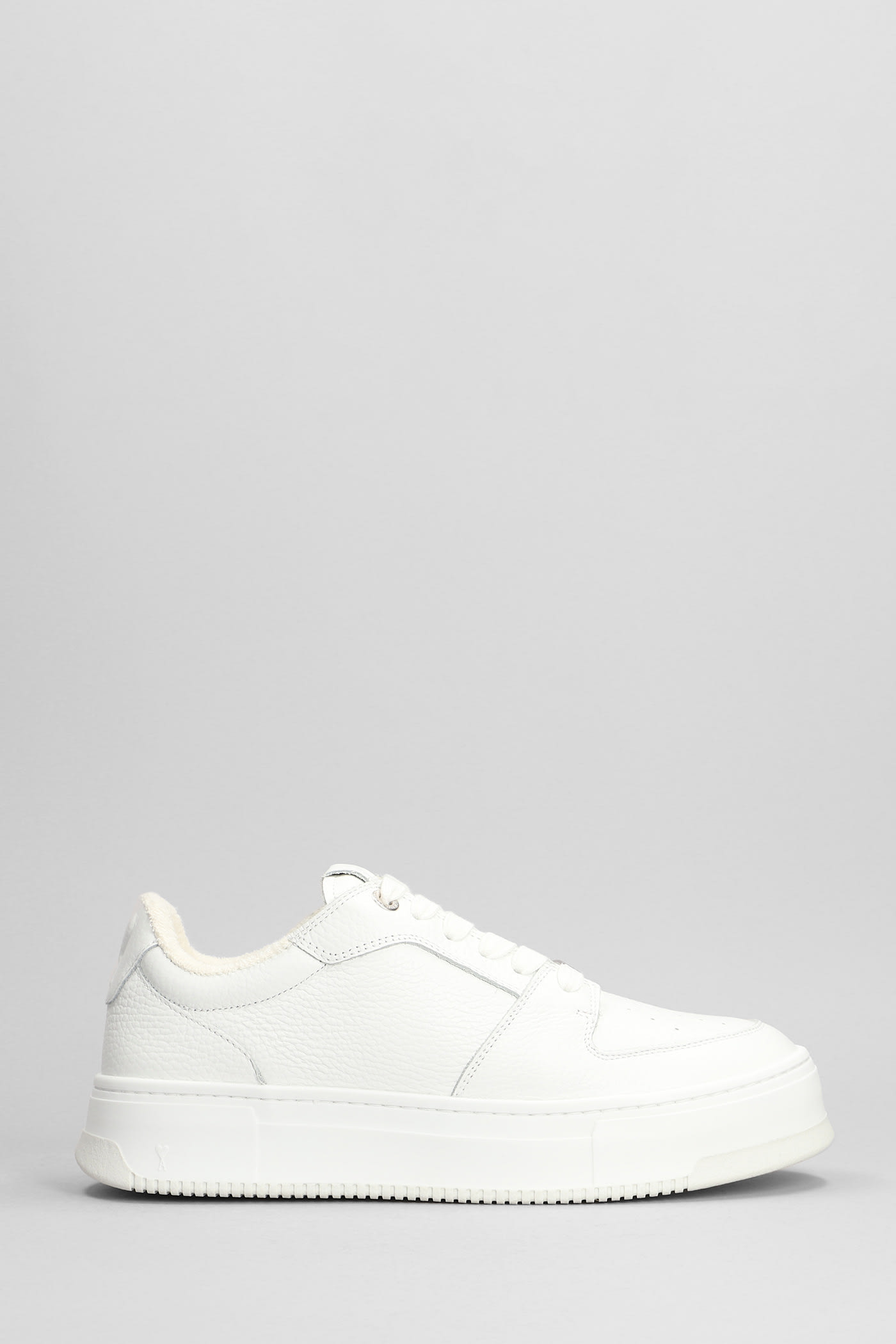 New Lace Up Arcade Sneakers In White Leather