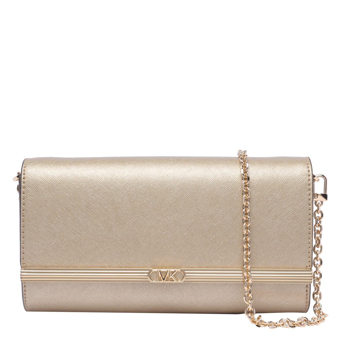 Michael Michael Kors Mona Clutch In Pale Gold