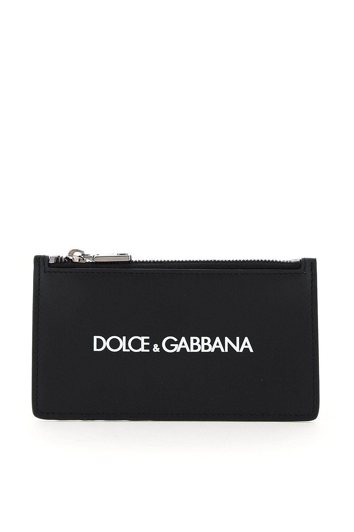 Shop Dolce & Gabbana Zipped Card Holder With Logo In Black
