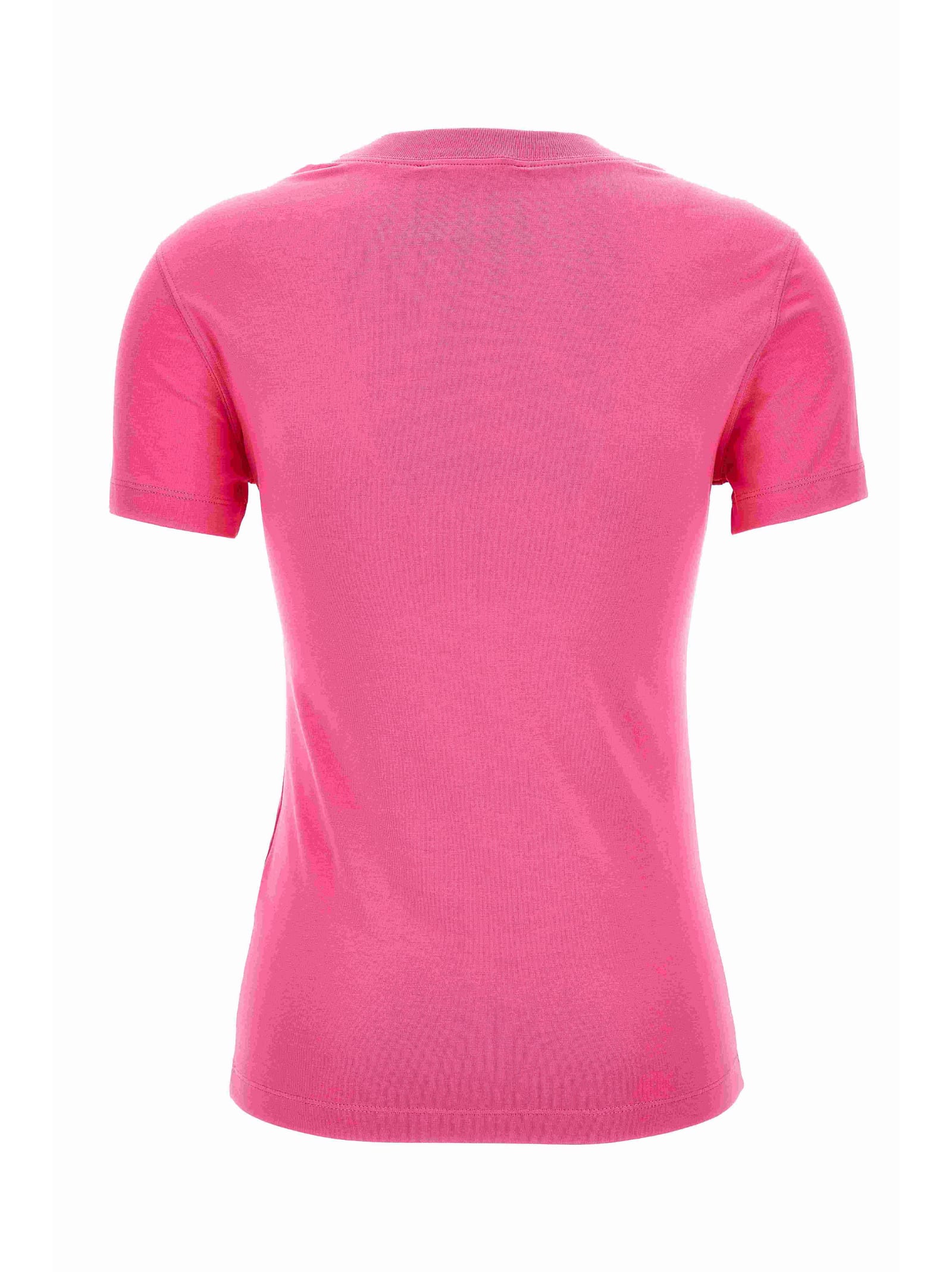 Versace Jeans Couture Sequin Embellished Crew-neck T-shirt With Graphic Print In Pink