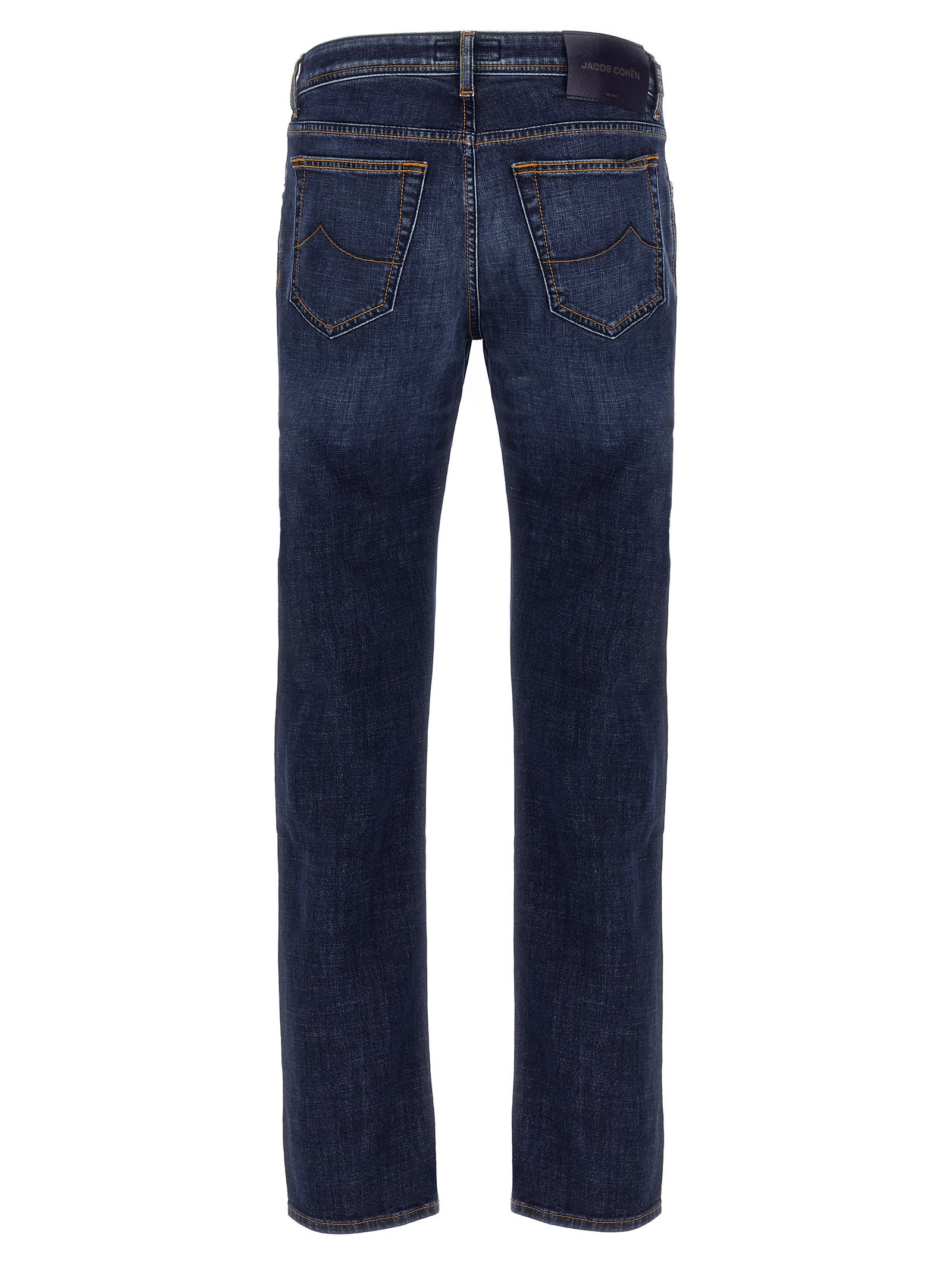 Jacob Cohen Slim Jeans With Back Patch Pockets In Blue