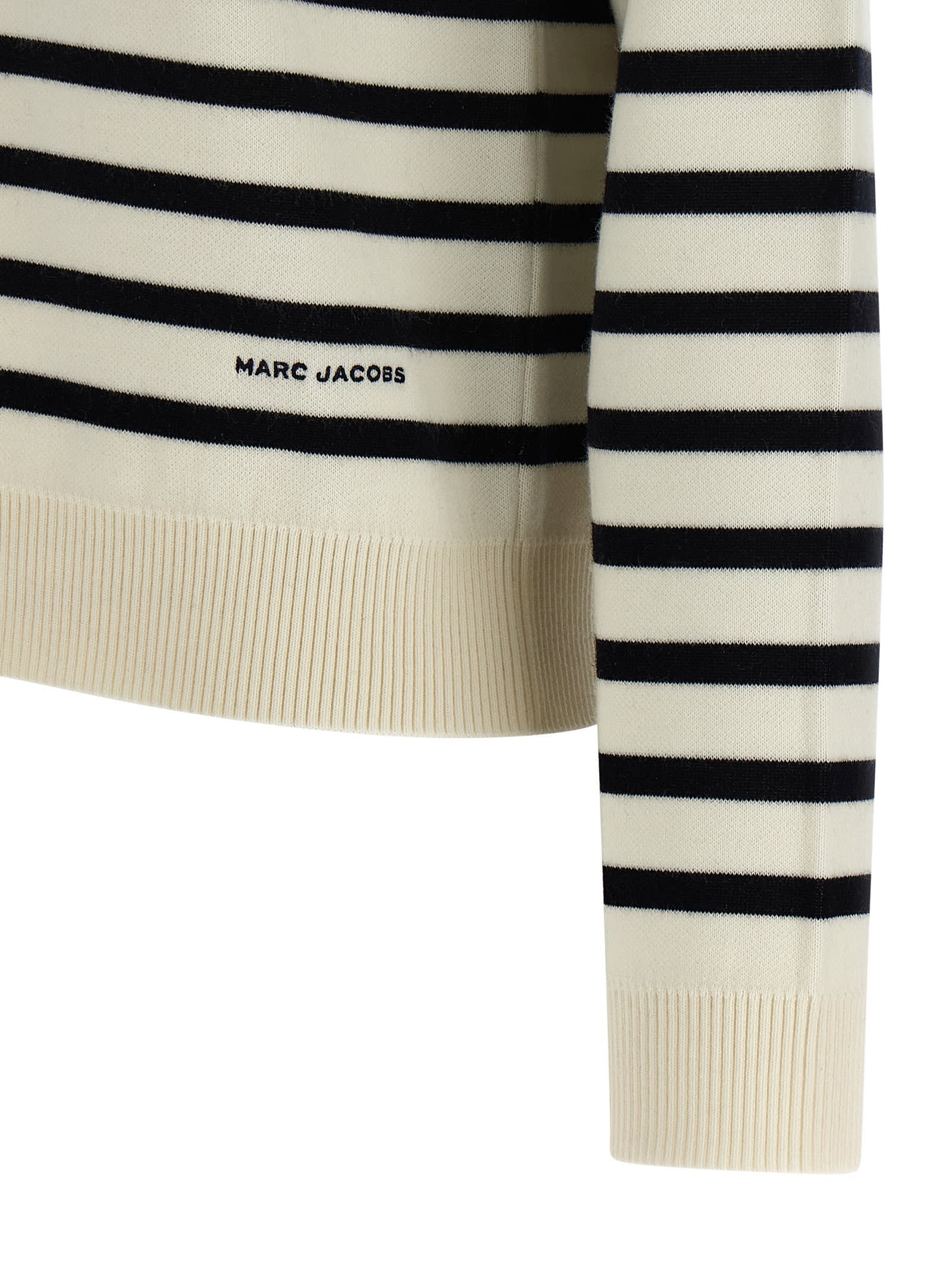 Marc Jacobs Breton Stripe Sweater In White