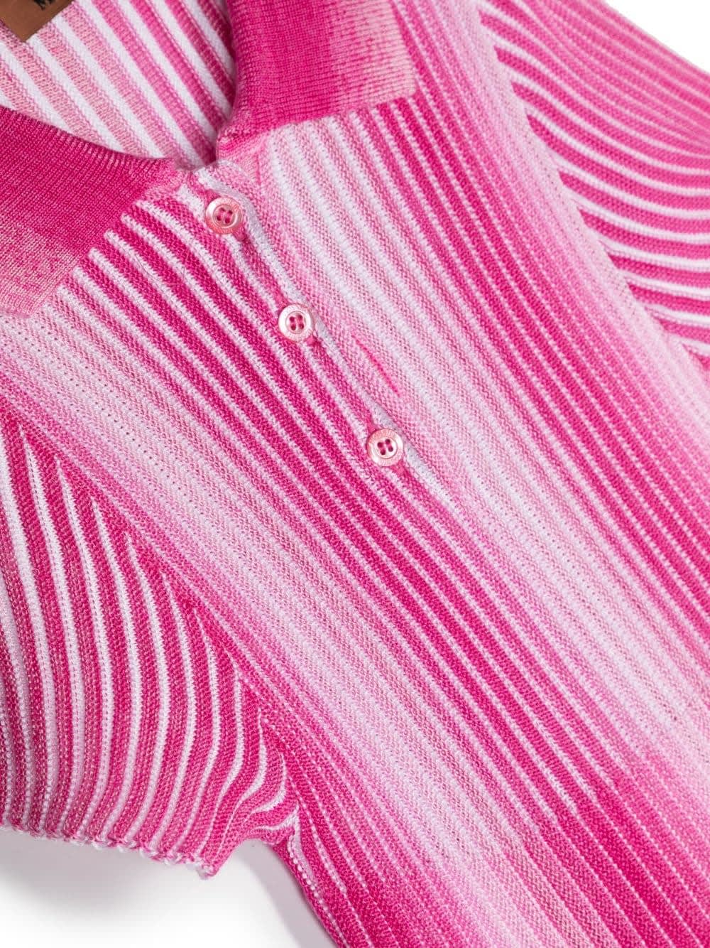 Shop Missoni Pink Striped Laminated Knit Dress