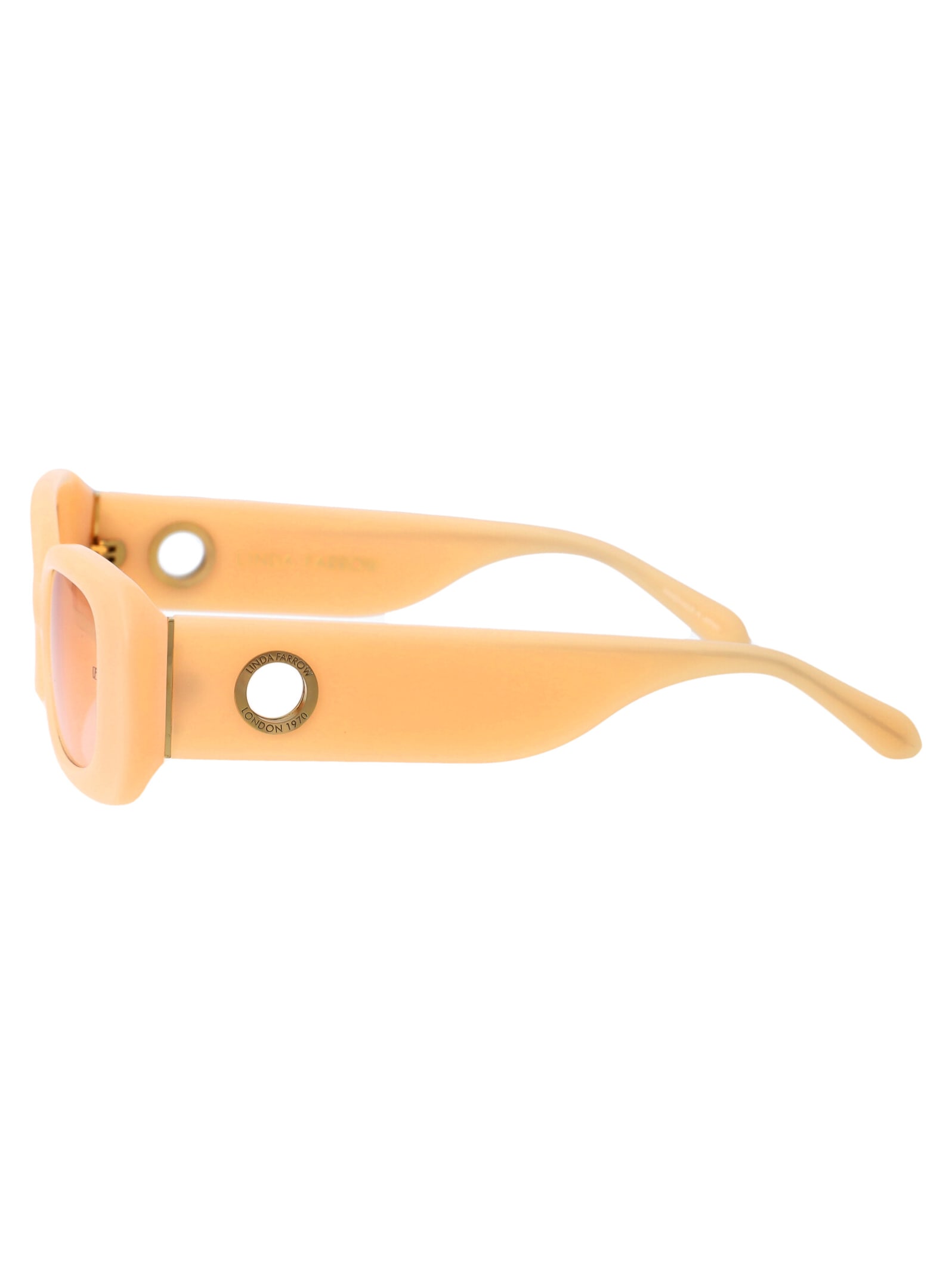 Shop Linda Farrow Lola Sunglasses In Peach/lightgold/peach