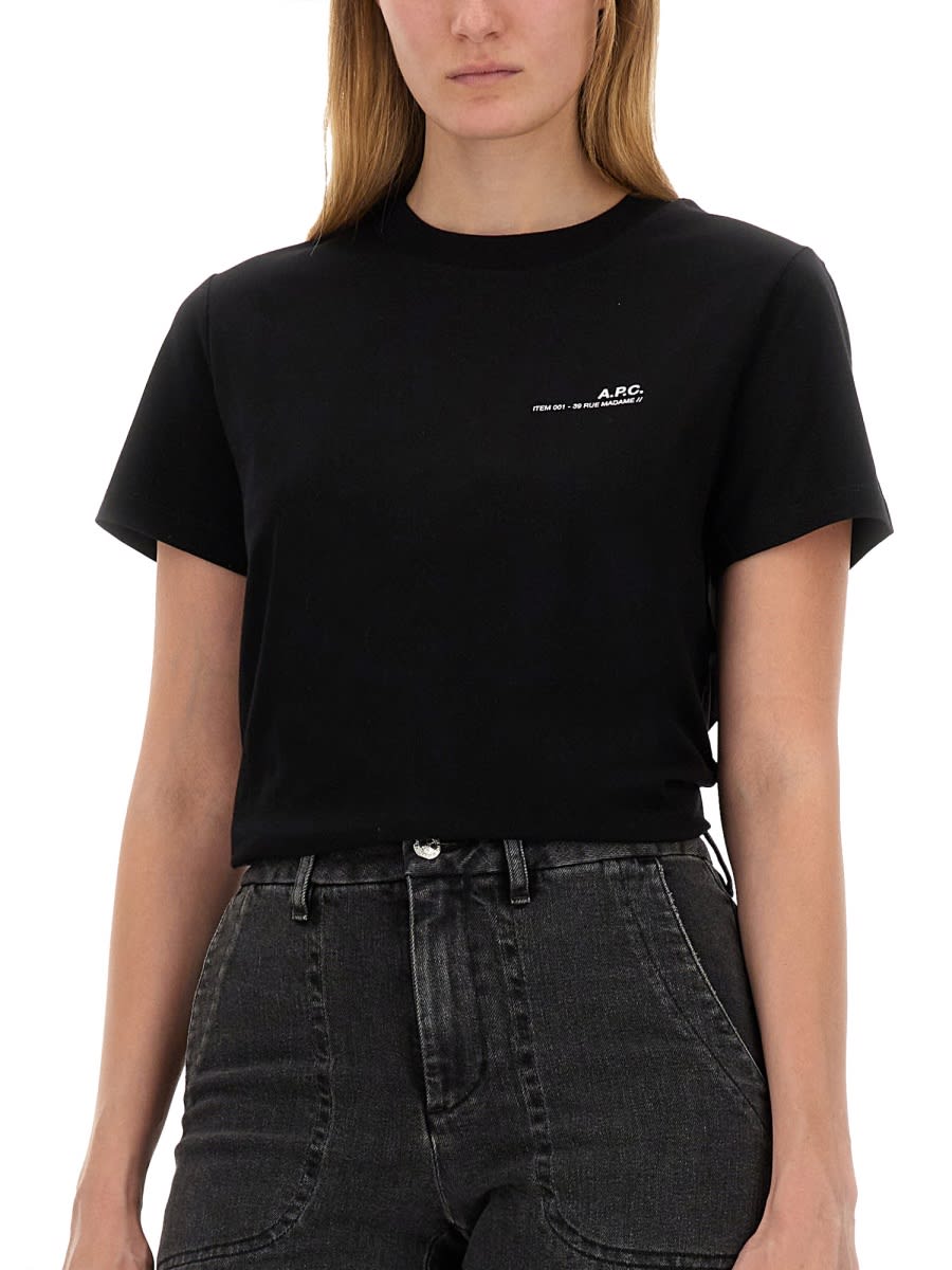 Shop Apc T-shirt With Logo In Black