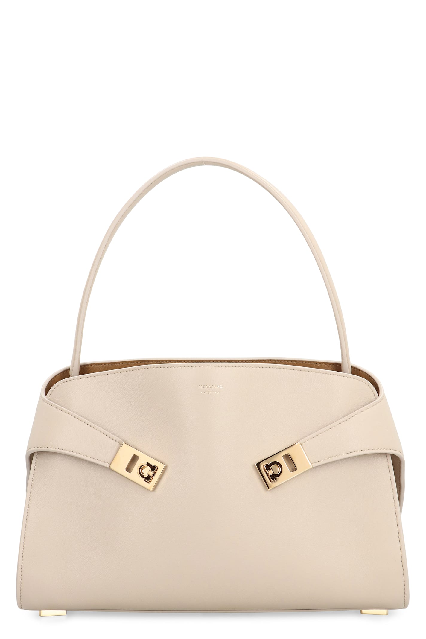 Ferragamo Hug M Leather Handbag In Gray