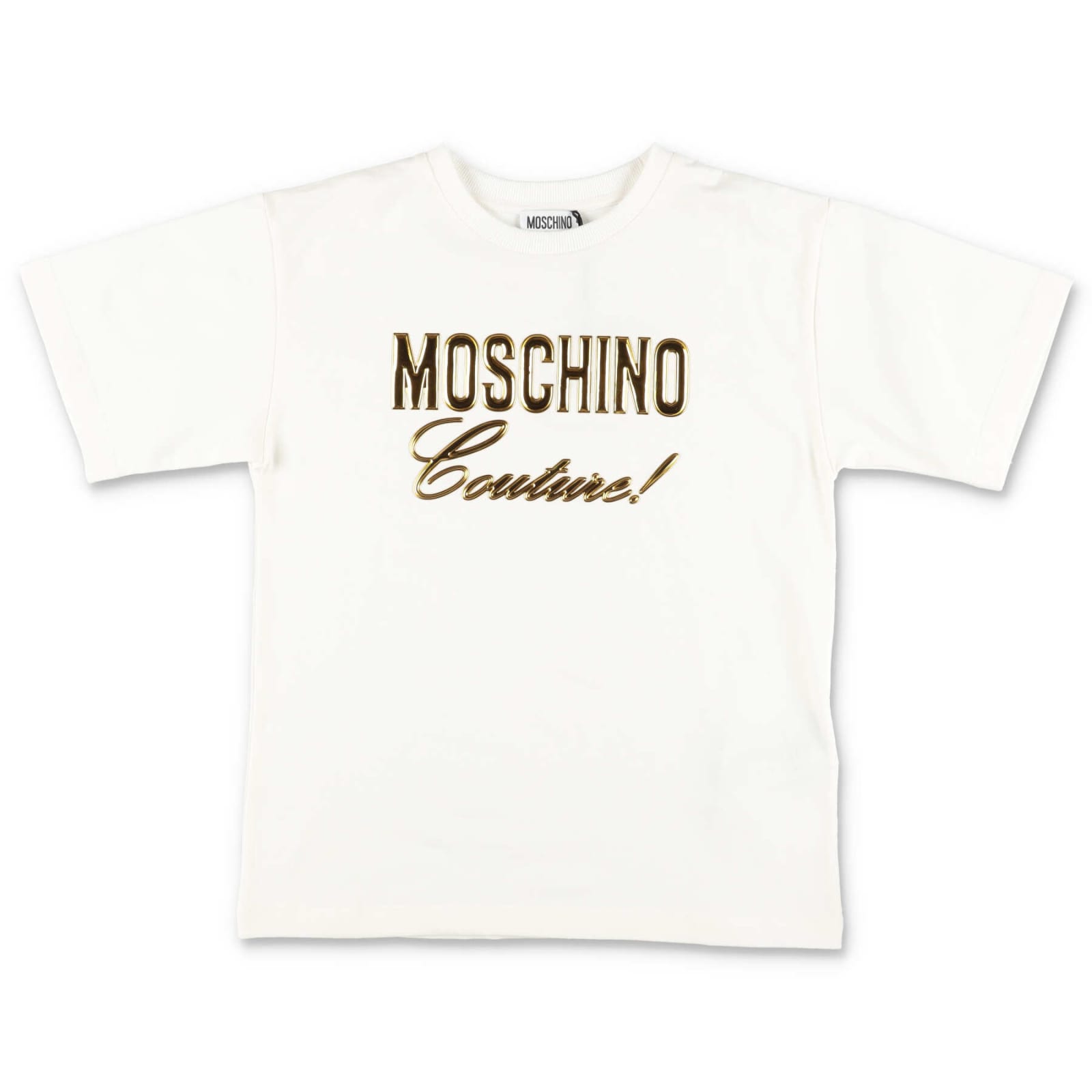 Moschino Maxi T-shirt Bianca In Jersey Di Cotone