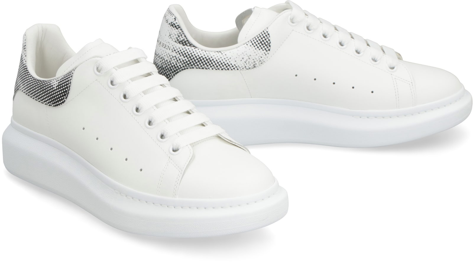 Shop Alexander Mcqueen Larry Leather Chunky Sneakers In White