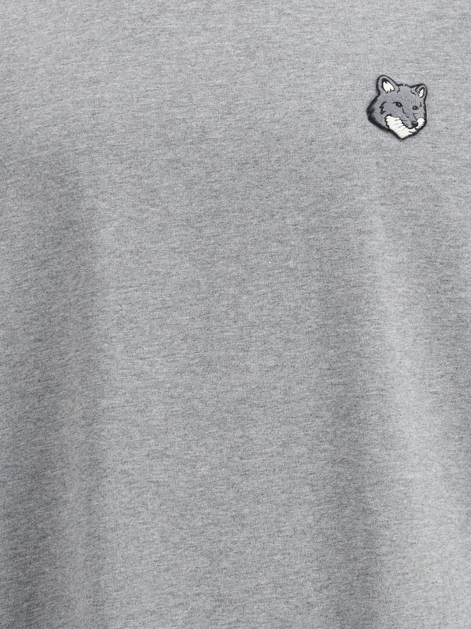 Maison Kitsuné Fox Head Comfort T-shirt In Gray