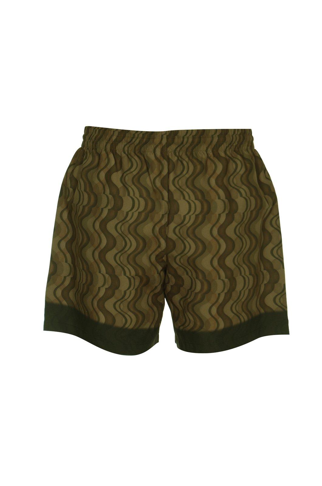 Shop Dries Van Noten Graphic-printe Drawstring Swim Shorts In Dark Brown
