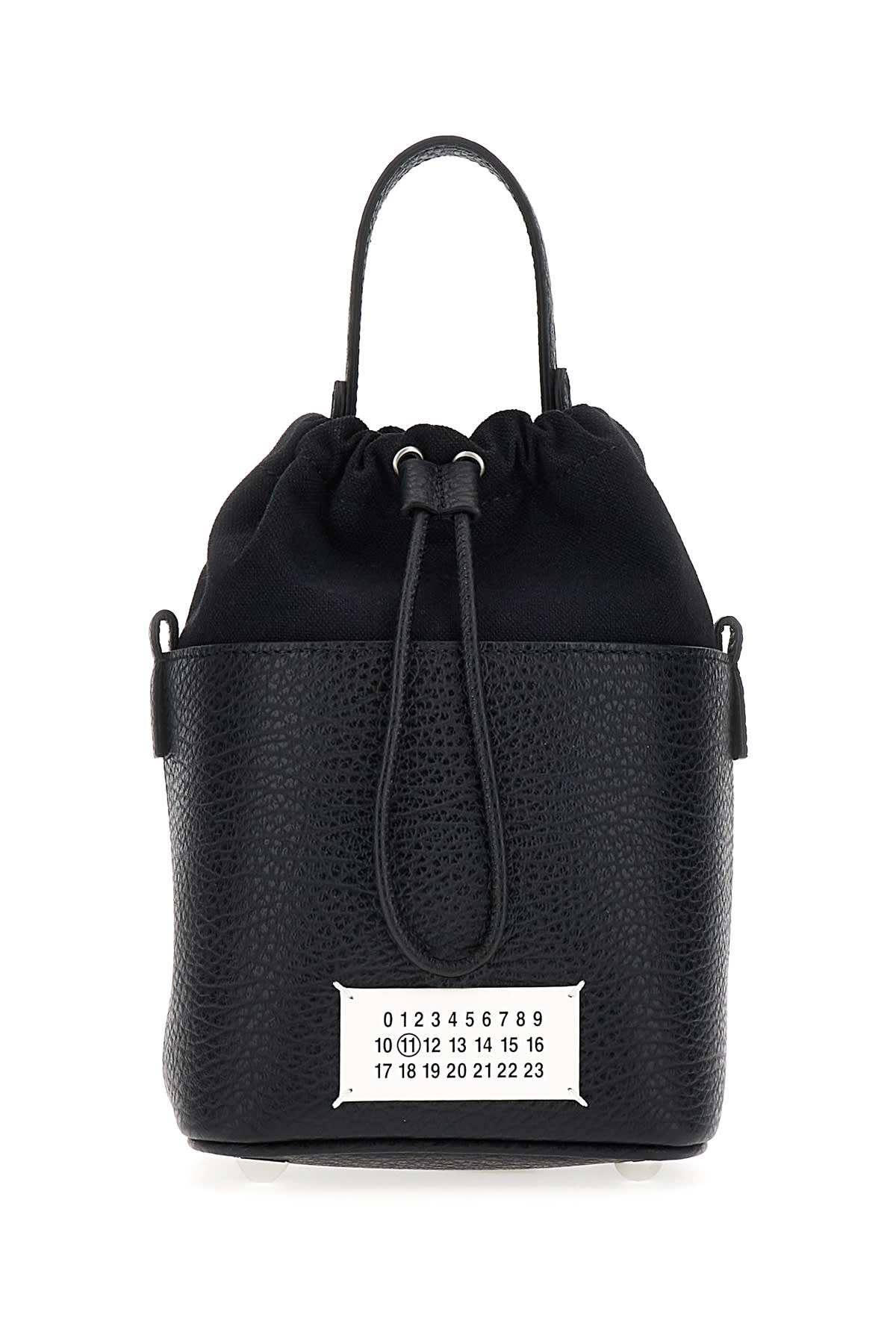 Shop Maison Margiela Black Leather Small 5ac Bucket Bag In T8013