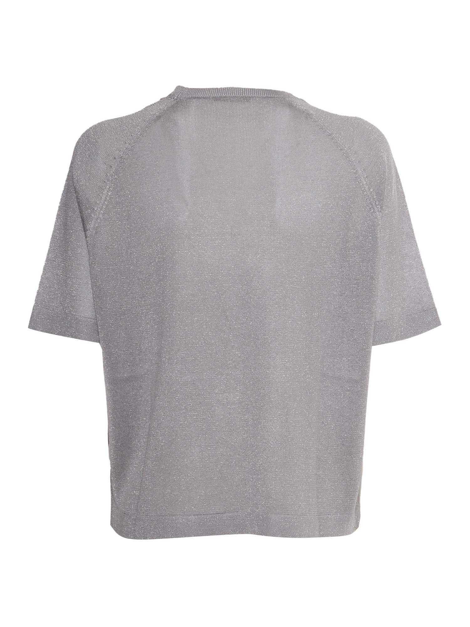 Shop Kangra Green Lurex Sweater In Grey